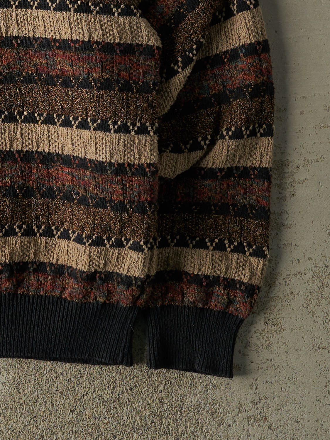Vintage 90s Brown Striped Patterned Knit (L)