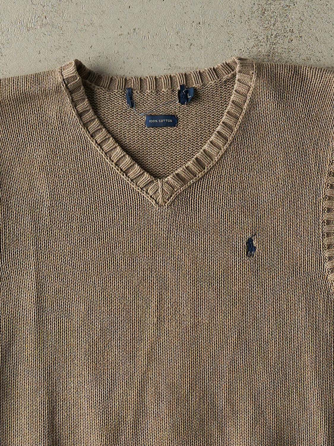 Vintage 90s Beige Polo Embroidered Knit Vest (S)