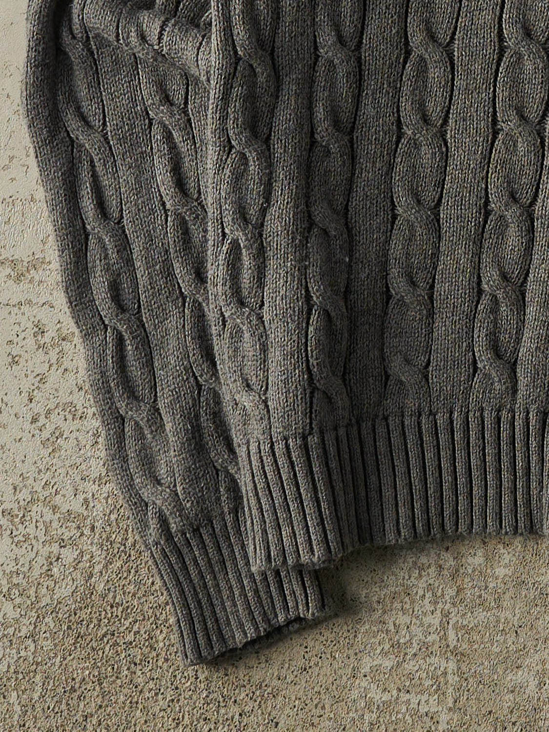 Vintage Y2K Grey Polo Cable Knit (S/M)