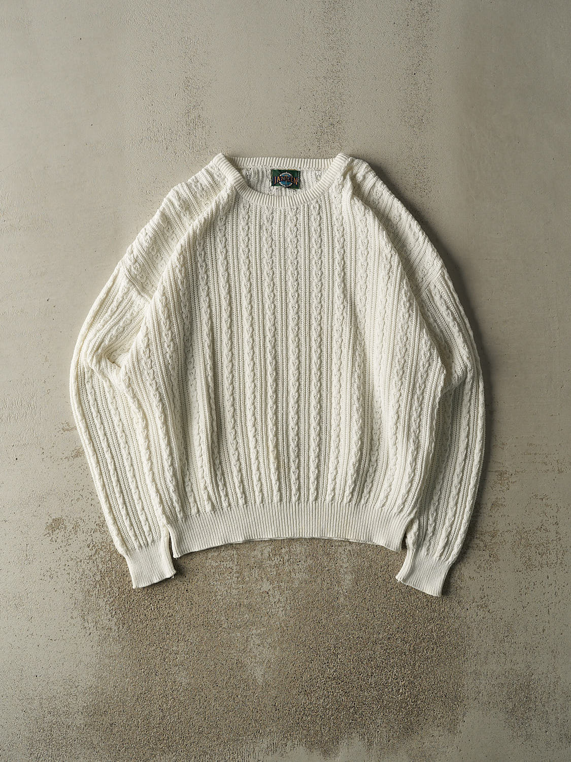 Vintage 90s White Cable Knit (XL/XXL)