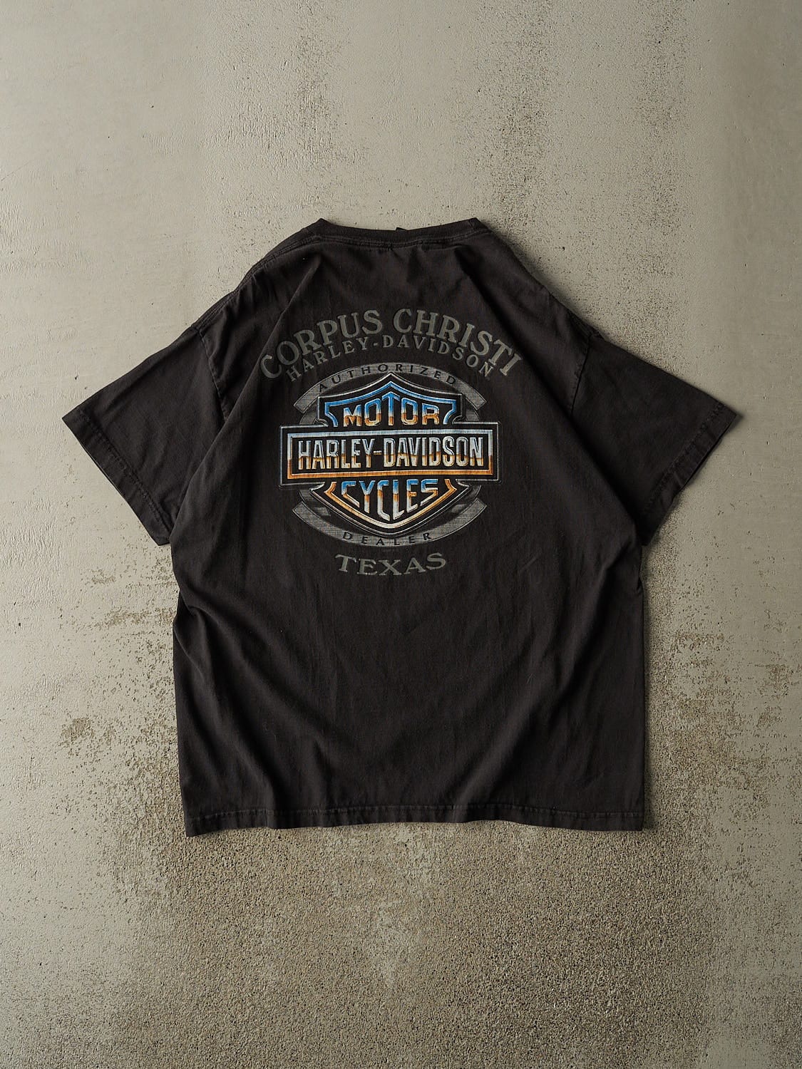 Vintage 21' Black Harley Davidson Santa Tee (L/XL)