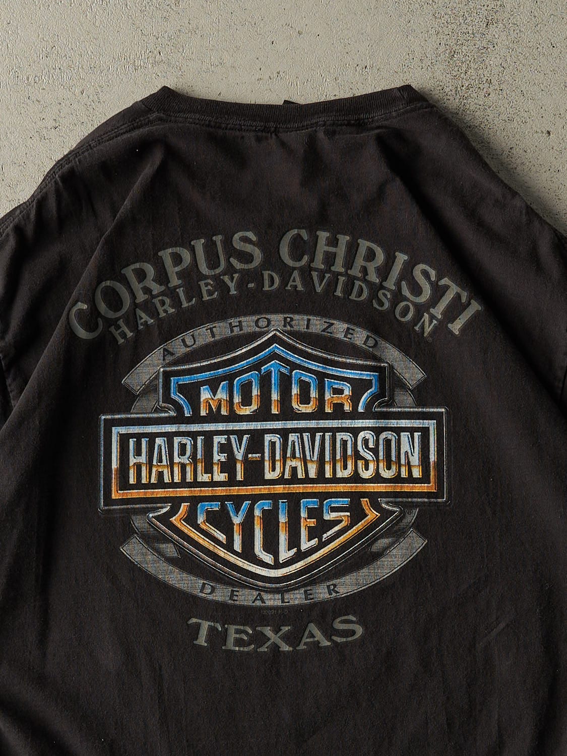 Vintage 21' Black Harley Davidson Santa Tee (L/XL)