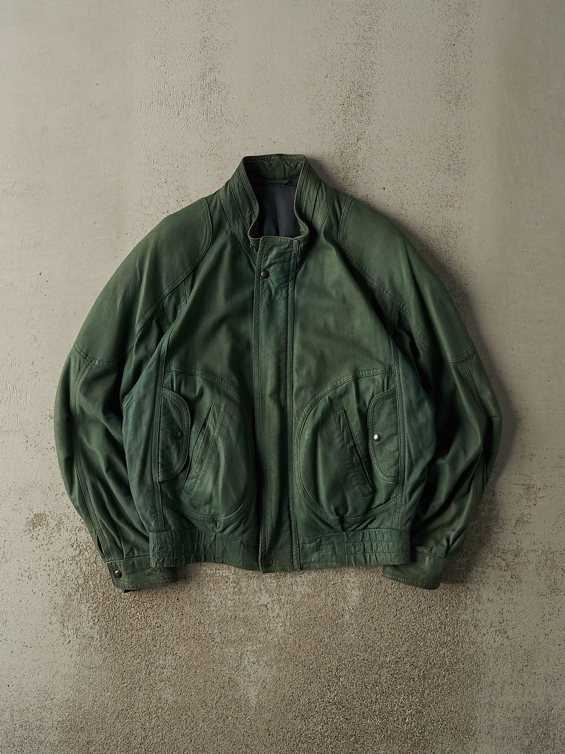 Vintage 80s Green Suede Bomber Jacket (M/L)