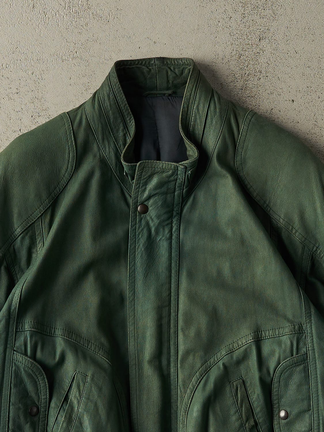 Vintage 80s Green Suede Bomber Jacket (M/L)