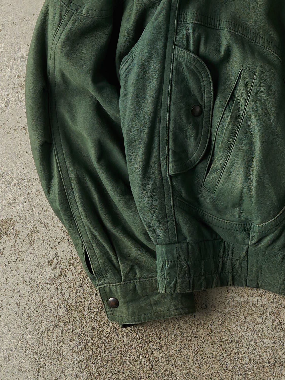 Vintage 80s Green Suede Bomber Jacket (M/L)