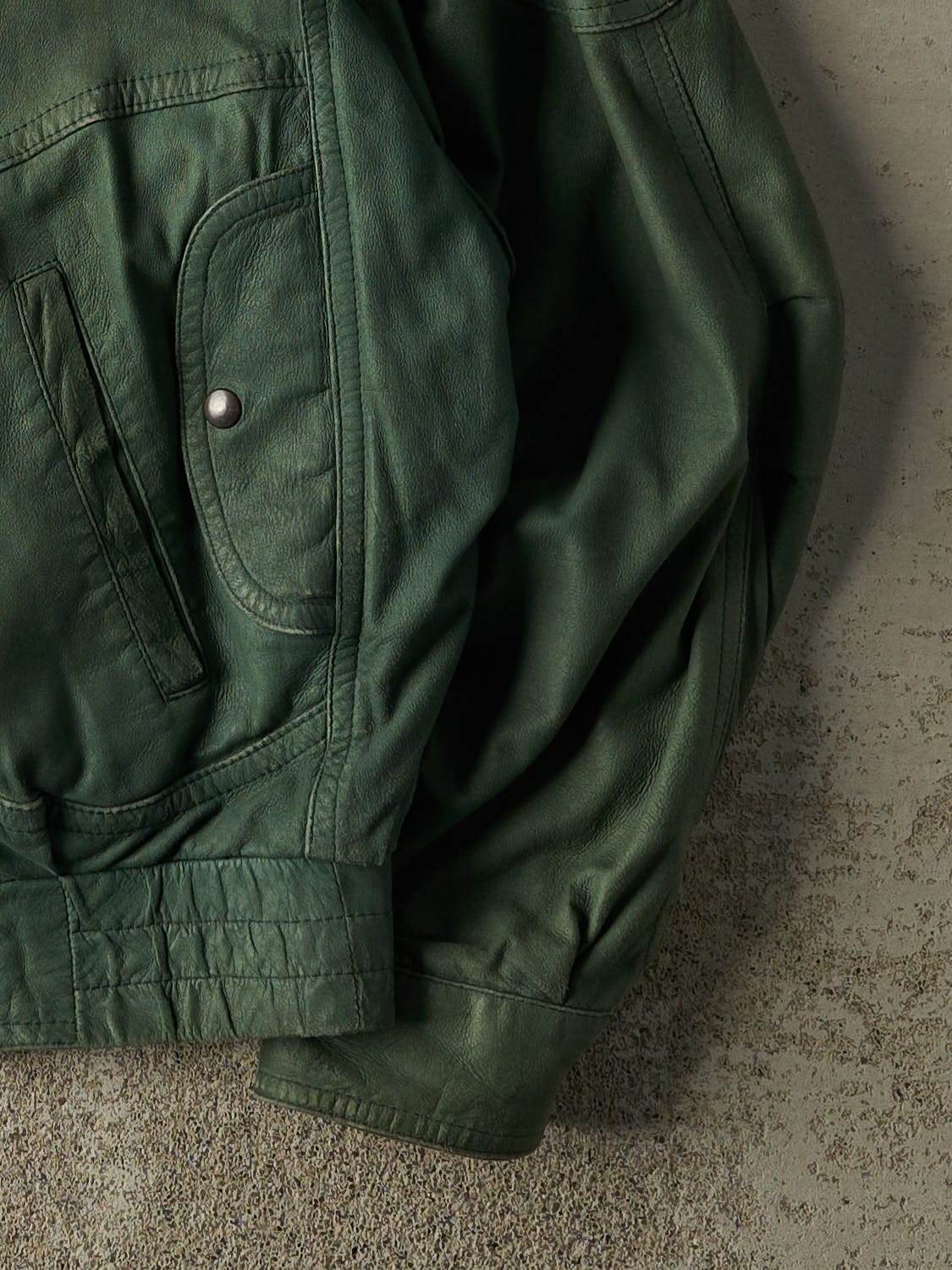 Vintage 80s Green Suede Bomber Jacket (M/L)