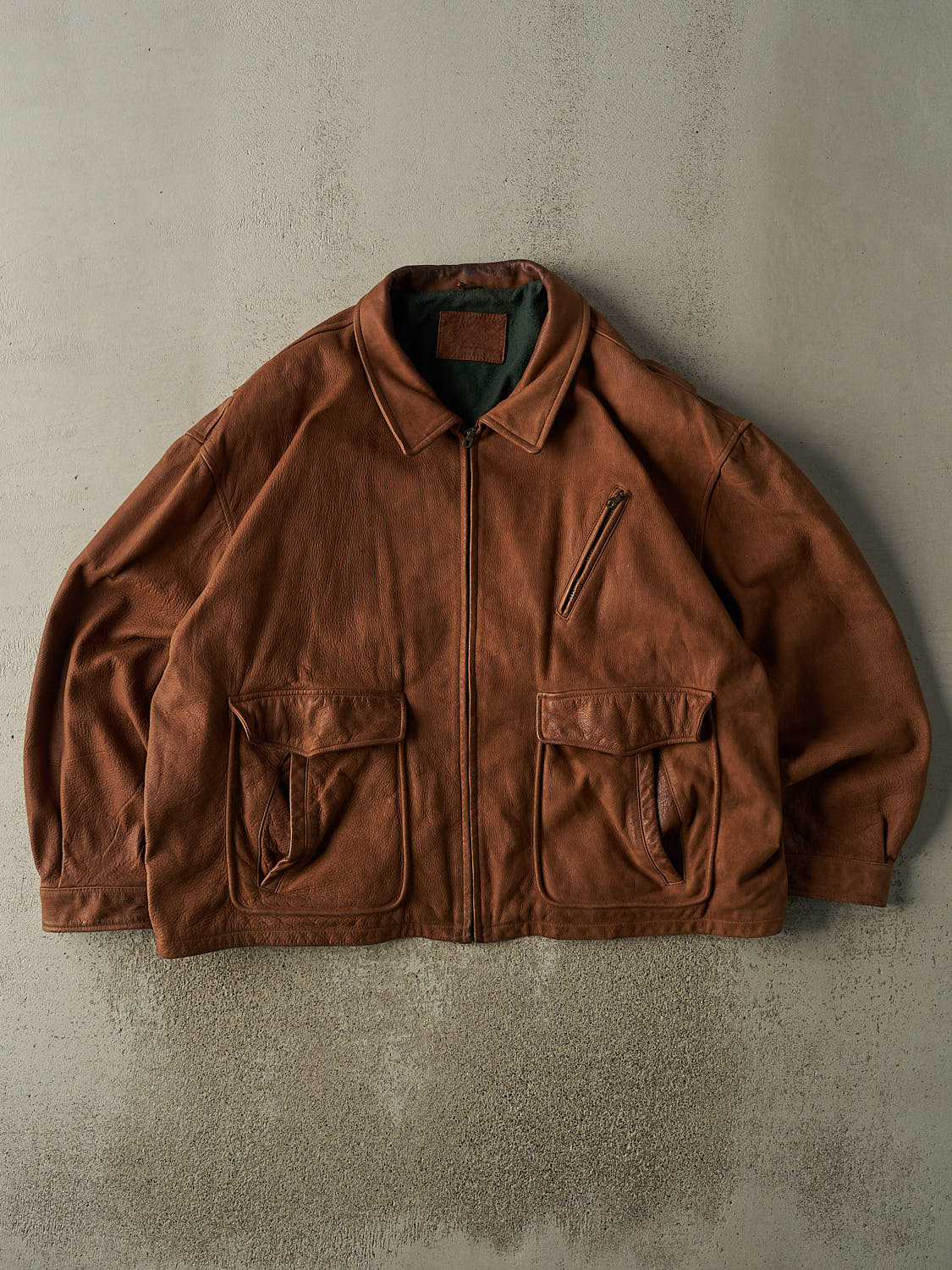 Vintage 90s Brown Suede Leather Jacket (XXL)