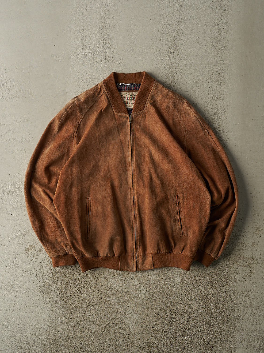Vintage 90s Brown Suede Bomber Jacket (L/XL)