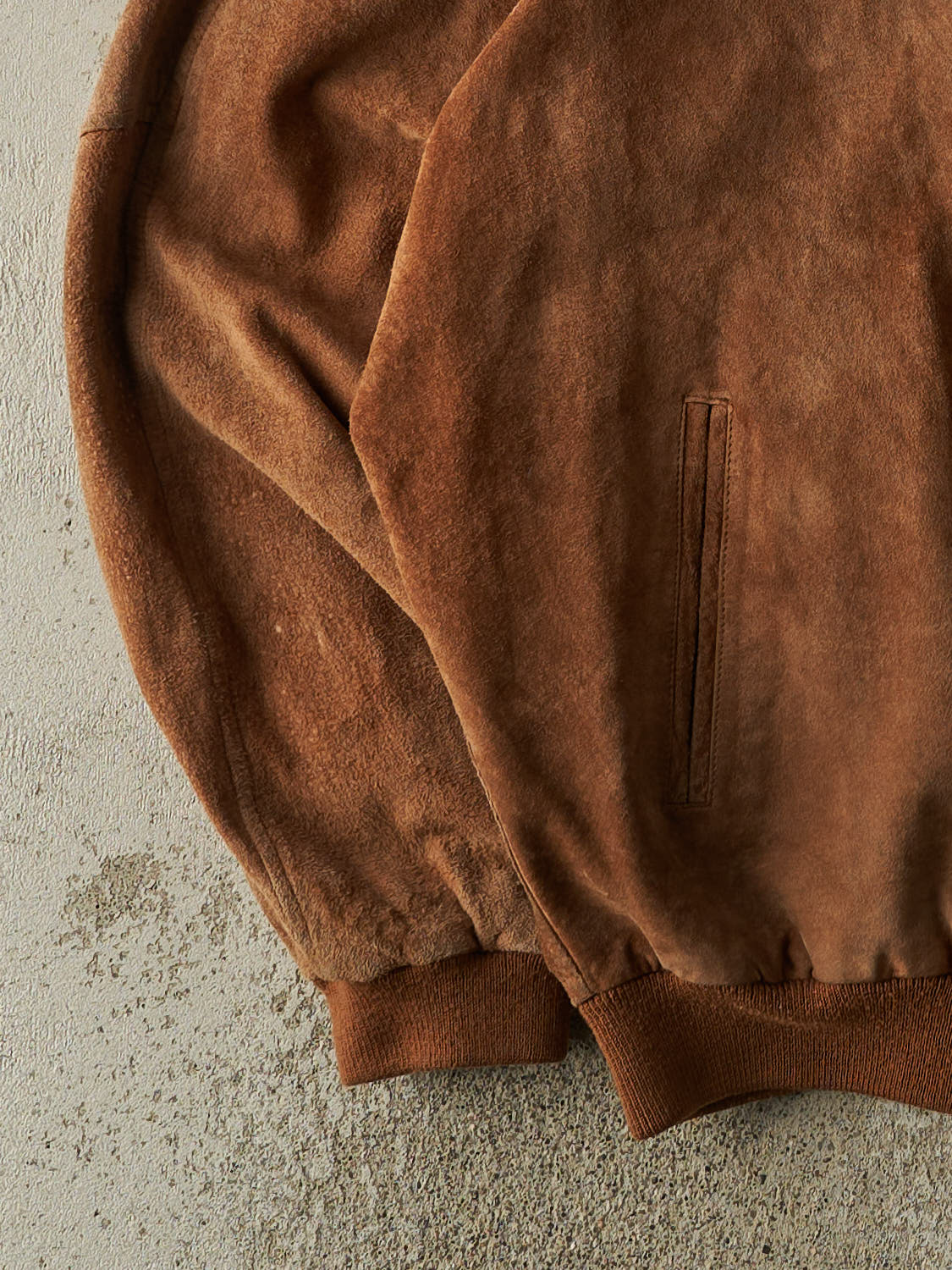Vintage 90s Brown Suede Bomber Jacket (L/XL)