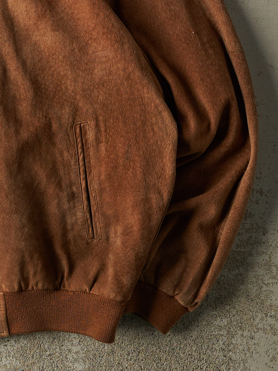 Vintage 90s Brown Suede Bomber Jacket (L/XL)