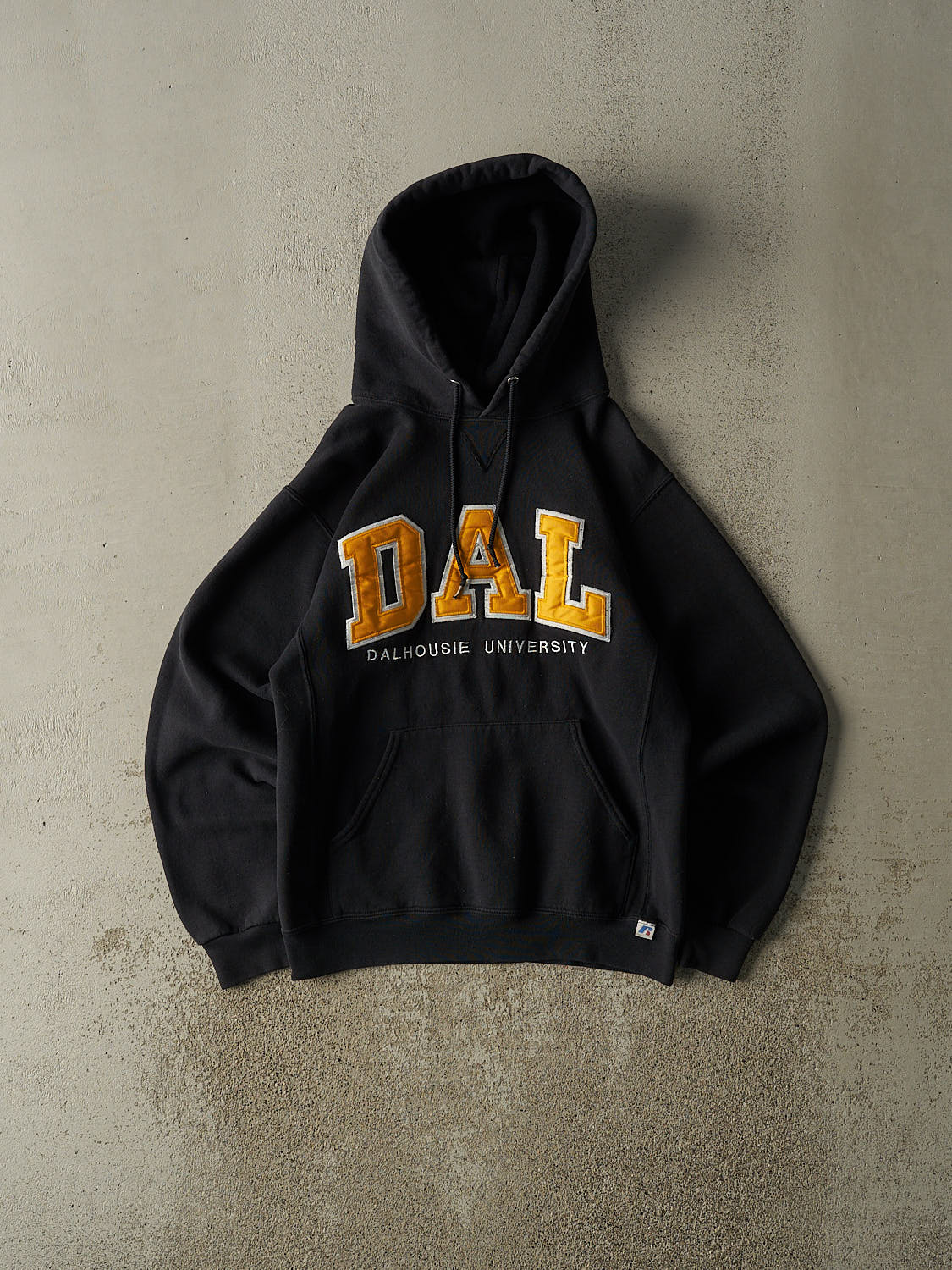Vintage Y2K Black Russell Athletic Dalhousie University Hoodie (XS/S)
