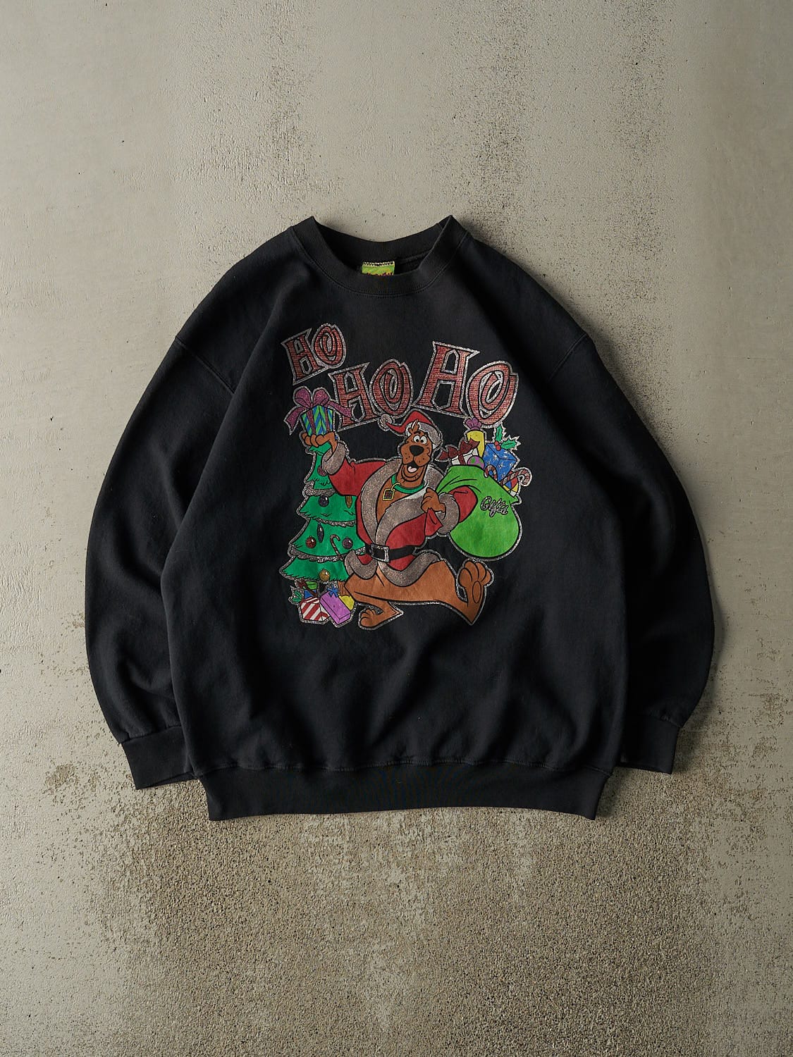 Vintage 90s Black Scooby Doo "Ho Ho Ho" Crewneck (M/L)