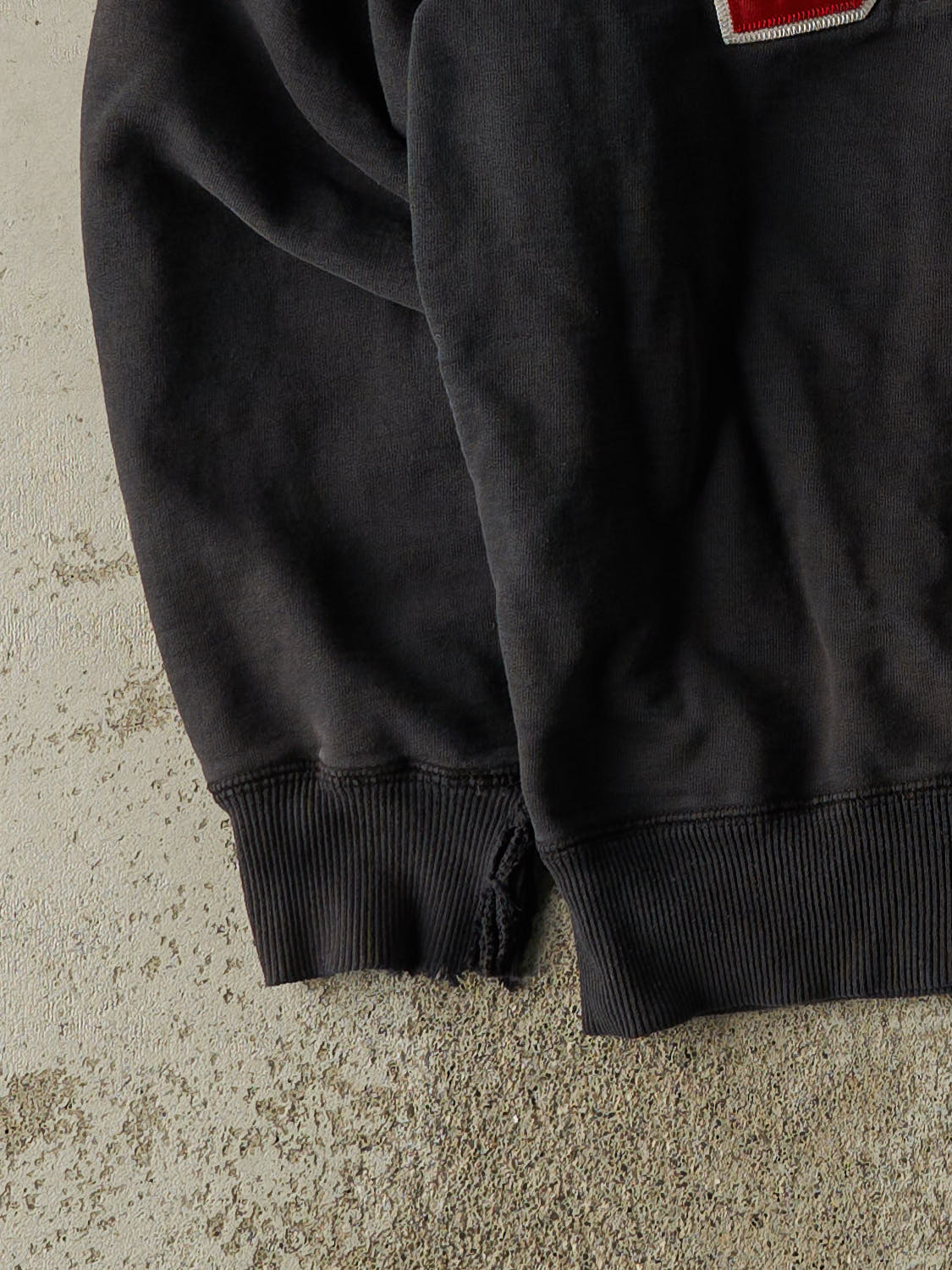 Vintage 90s Black Embroidered Beach Crewneck (S/M)