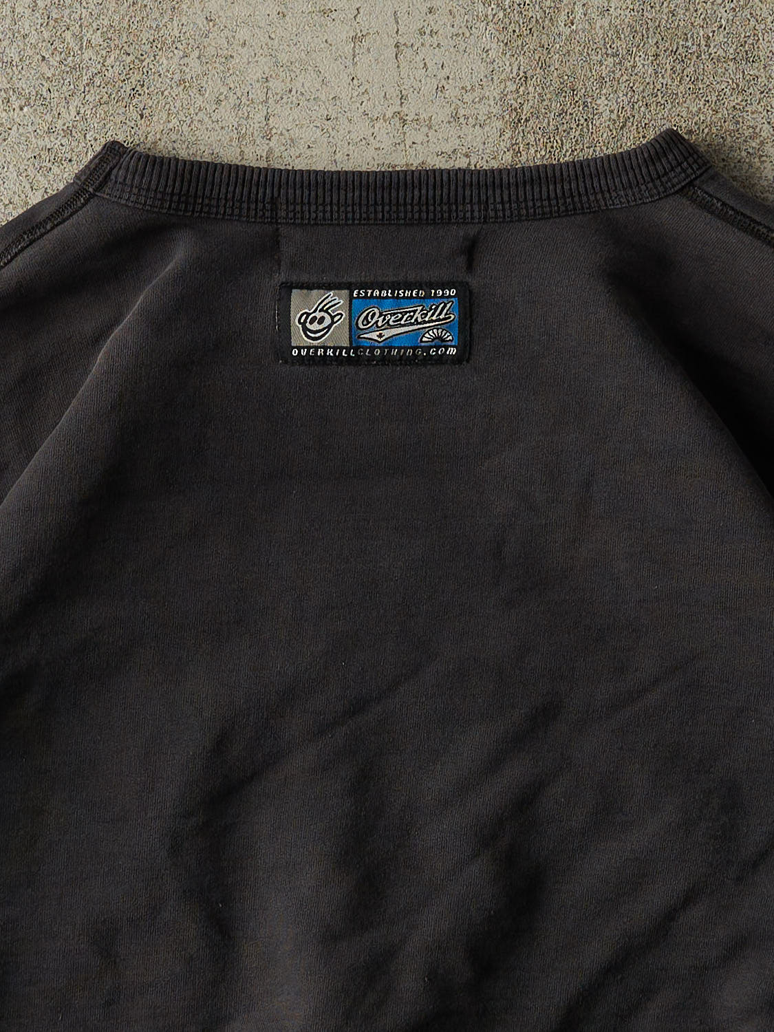Vintage 90s Black Embroidered Beach Crewneck (S/M)