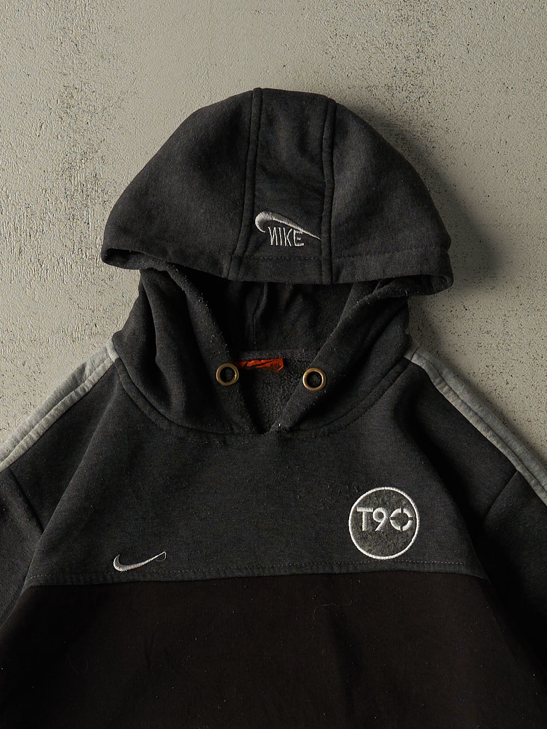 Vintage Y2K Black Nike T90 Bootleg Hoodie (L/XL)