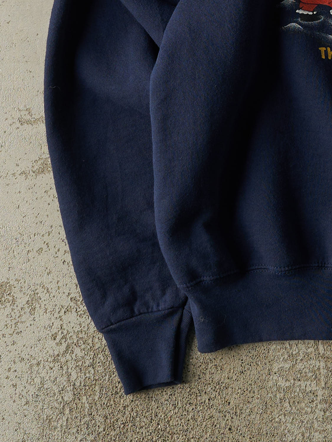 Vintage 90s Navy Blue Santa Slogan Crewneck (XL)