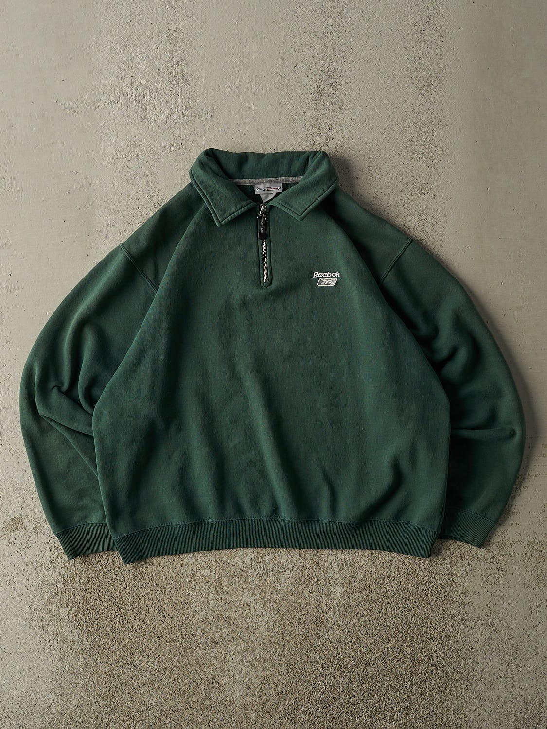 Vintage 90s Green Reebok Quarter Zip Pullover (L/XL)