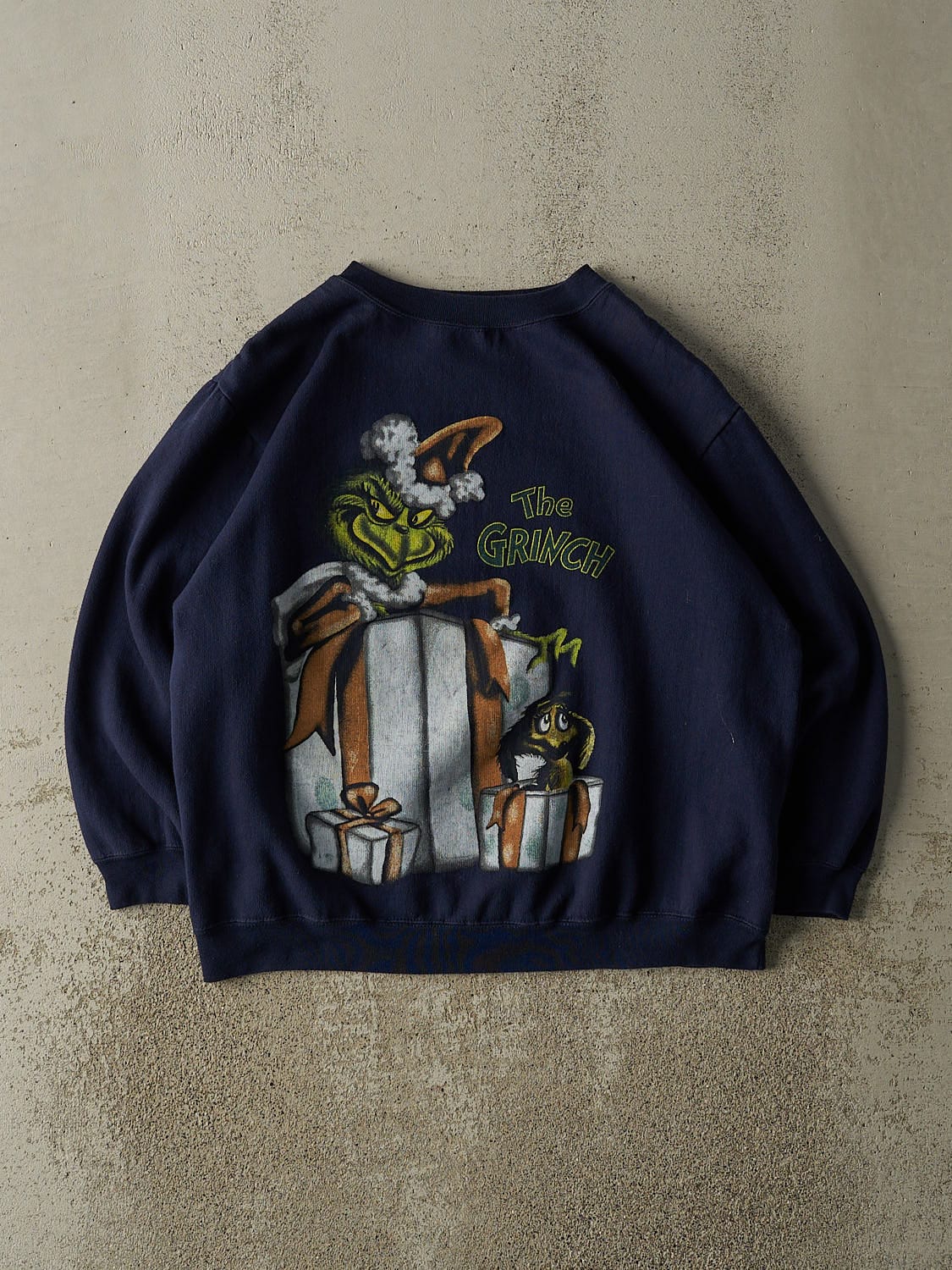 Vintage 90s Navy Blue The Grinch Boxy Crewneck (M)