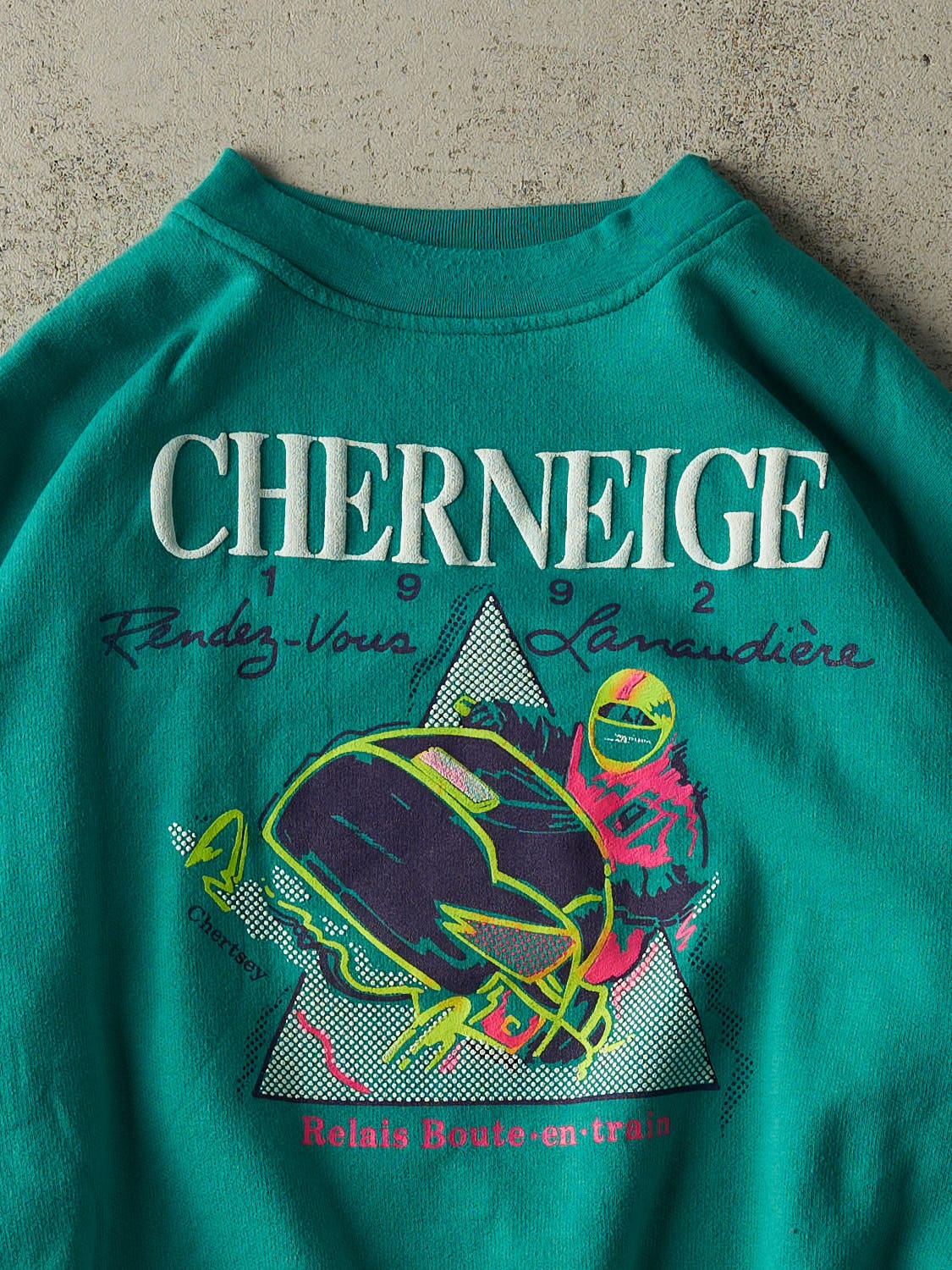 Vintage 92' Teal Snowmobile Crewneck (M)