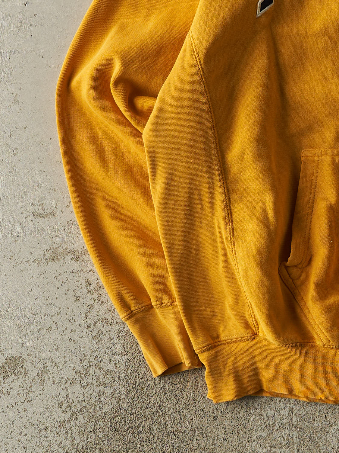 Vintage 90s Yellow University of Michigan Embroidered Hoodie (XL)