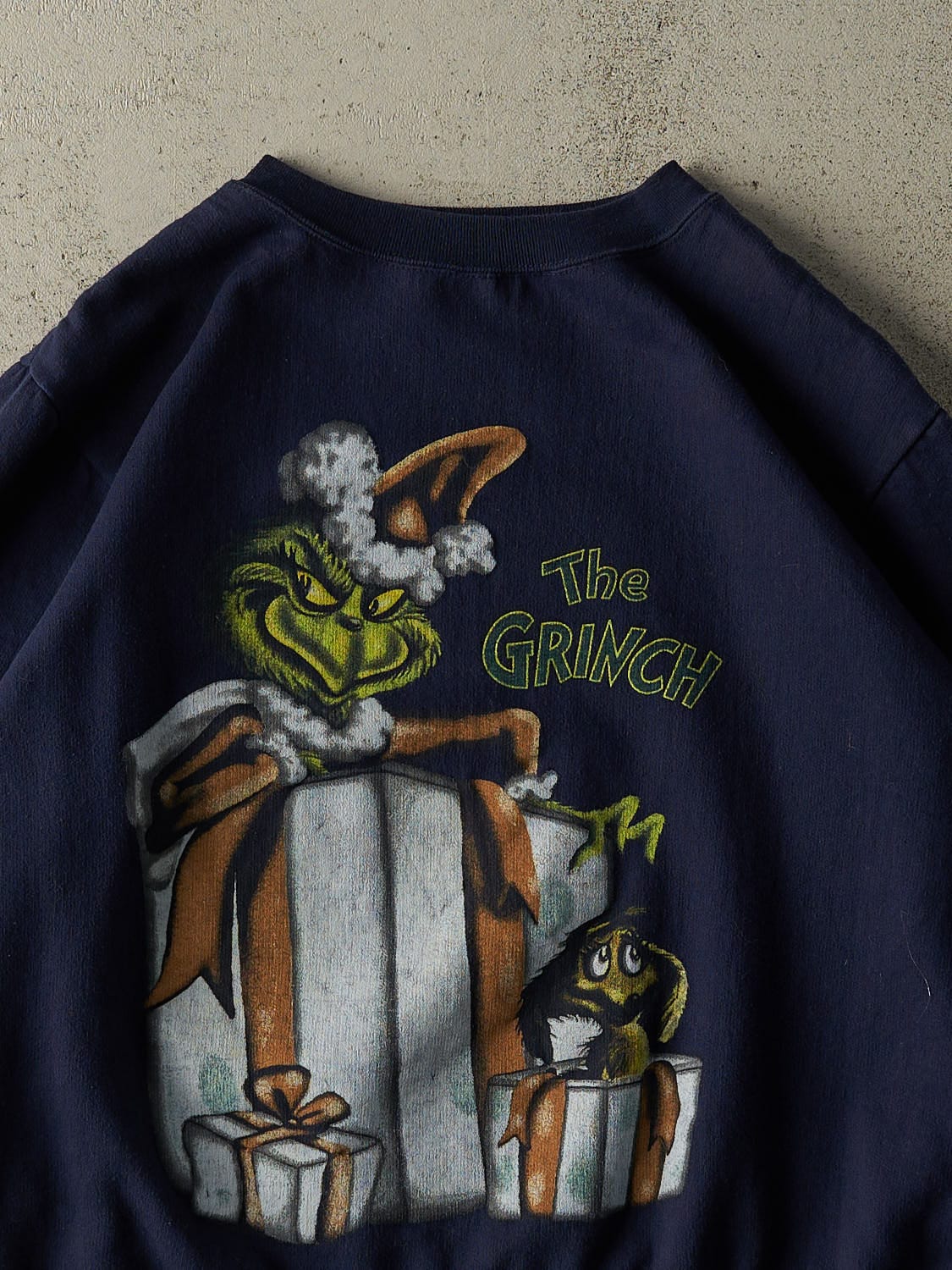 Vintage 90s Navy Blue The Grinch Boxy Crewneck (M)