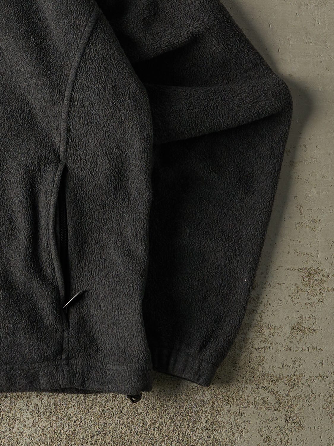 Vintage 90s Charcoal Grey Columbia Embroidered Zip Up Fleece (M/L)