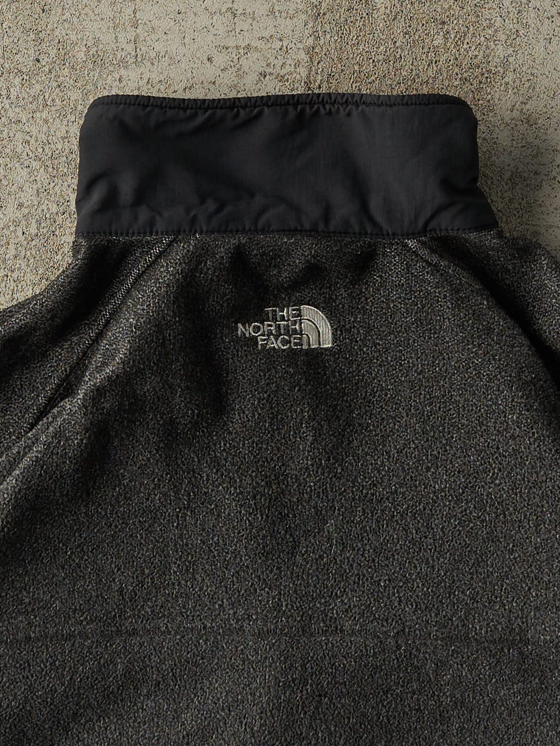 Vintage 90s Charcoal Grey North Face Embroidered Zip Up Fleece (XL/XXL)