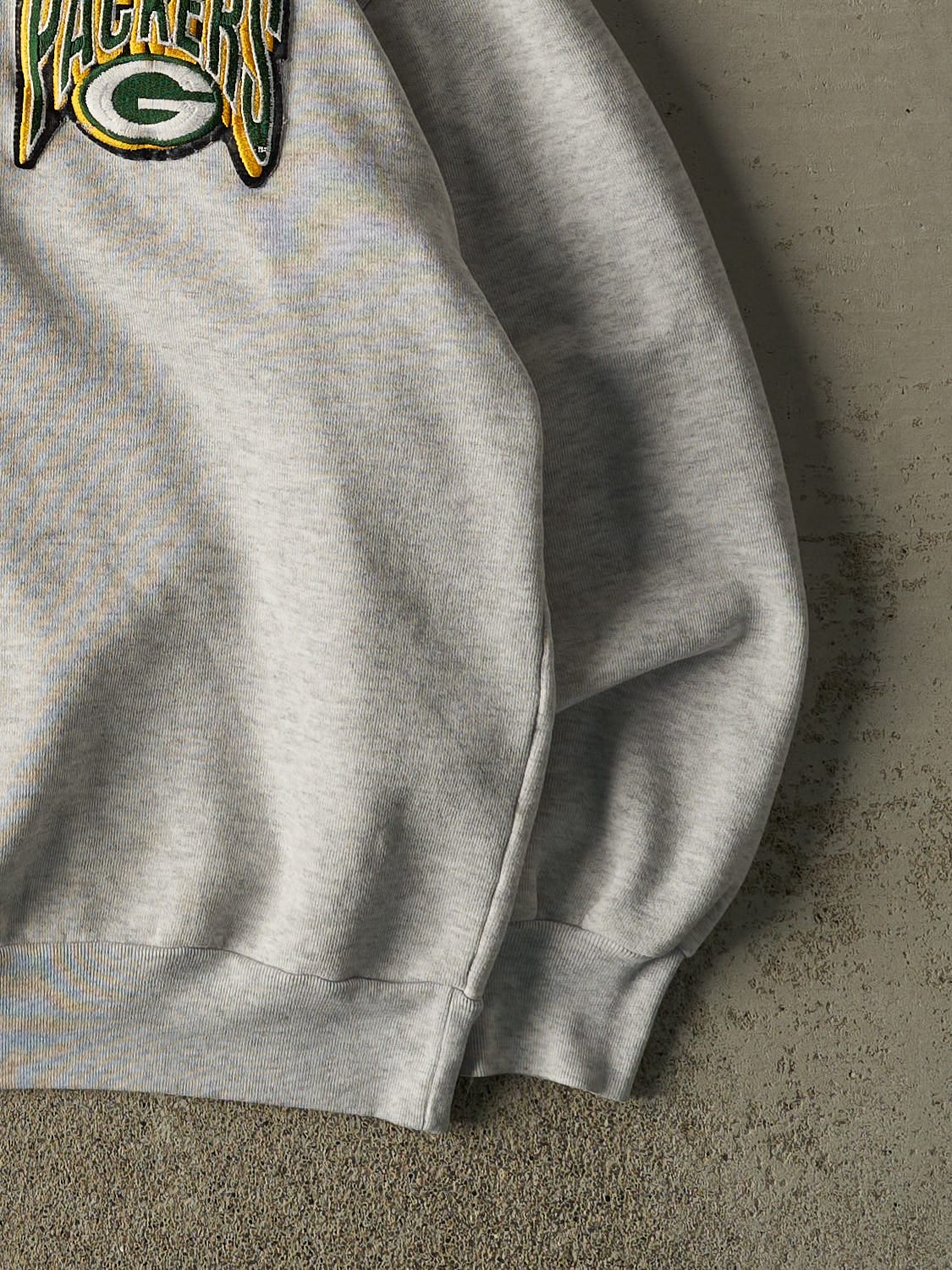 Vintage 90s Heather Grey Green Bay Packers Turtle Neck Sweatshirt (L/XL)