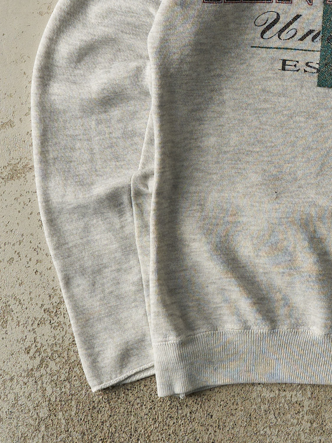 Vintage 80s Heather Grey Kent State University Crewneck (XS/S)