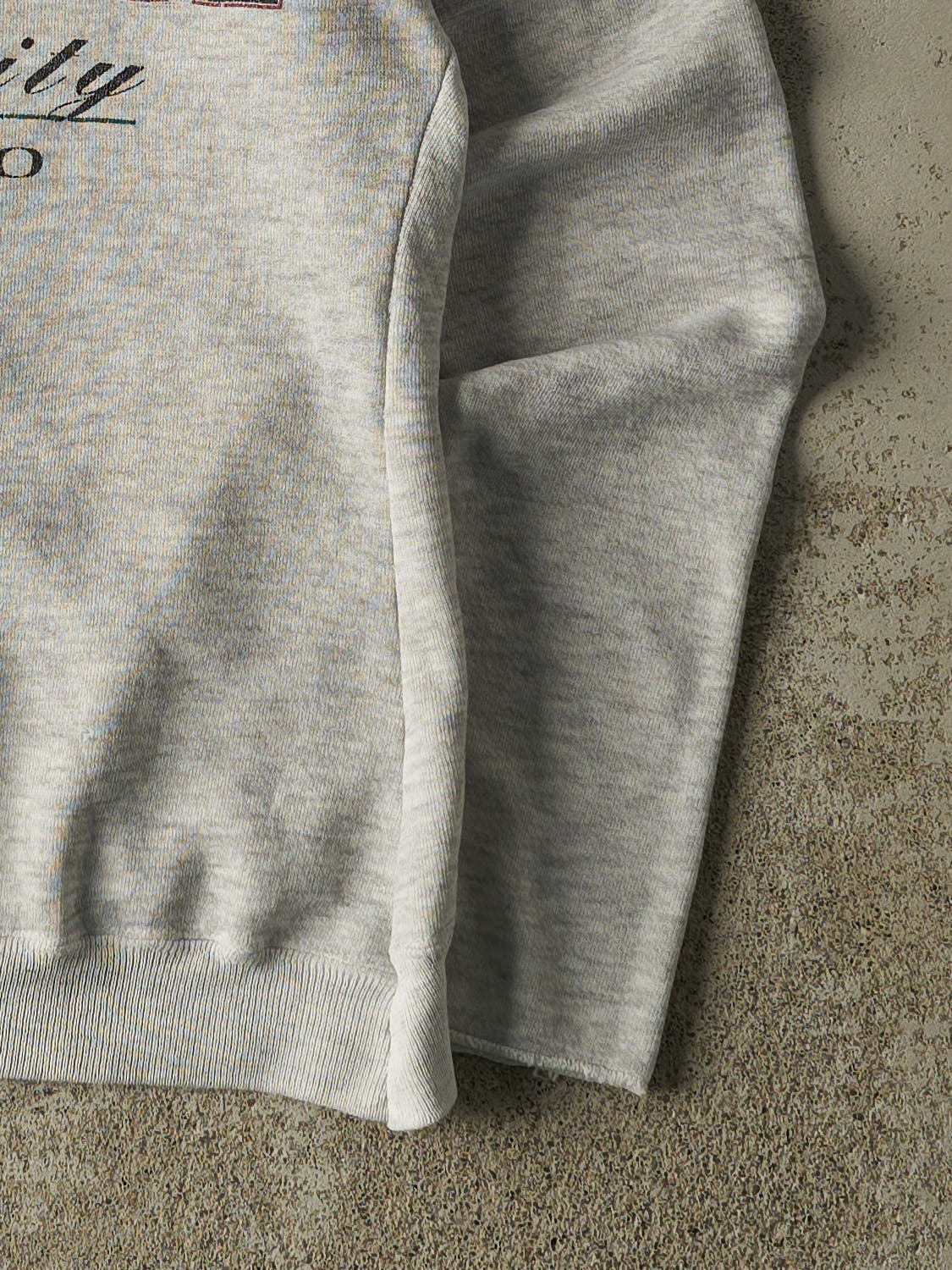 Vintage 80s Heather Grey Kent State University Crewneck (XS/S)
