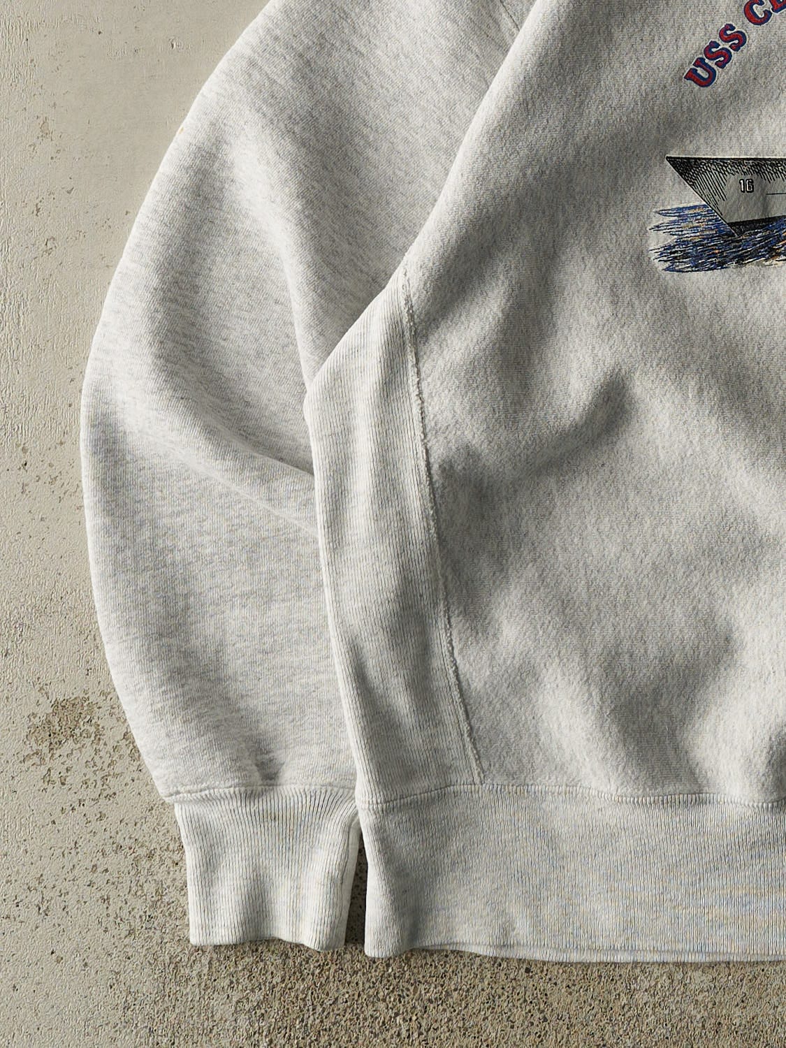 Vintage 90s Heather Grey USS Clifton Sprague Crewneck (L/XL)