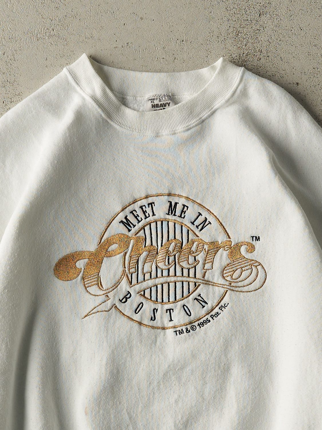 Vintage 95' White Cheers "Meet Me In Boston" Crewneck (L/XL)