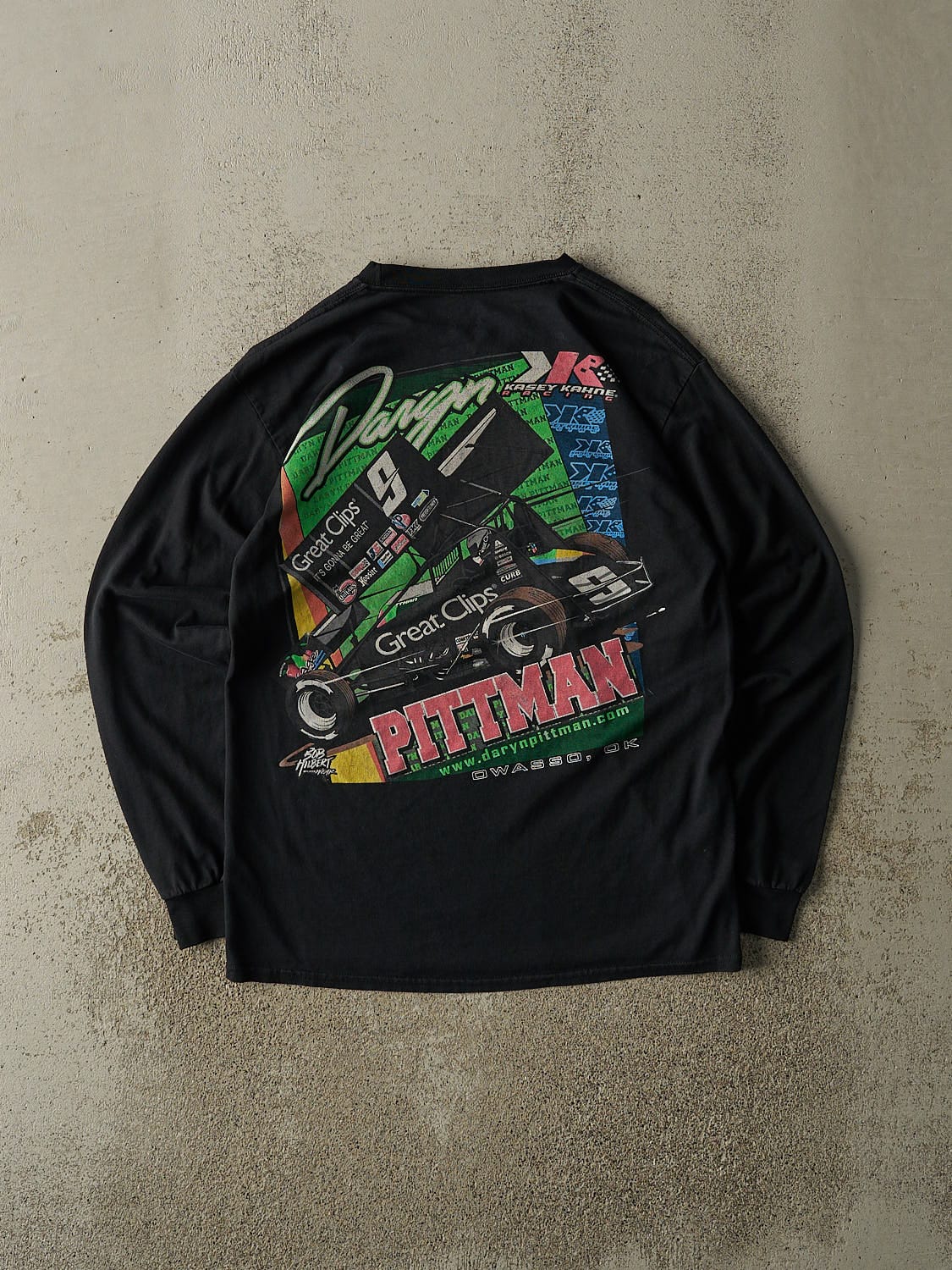Vintage Y2K Black Daryn Pittman Racing Long Sleeve (M/L)