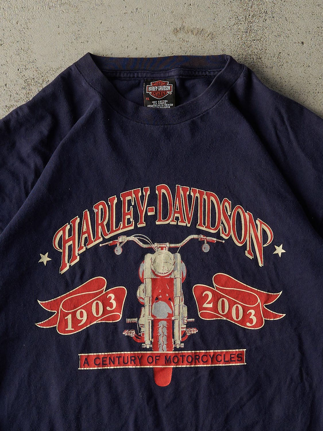 Vintage 03' Navy Blue Harley Davidson North Hampton Tee (L/XL)