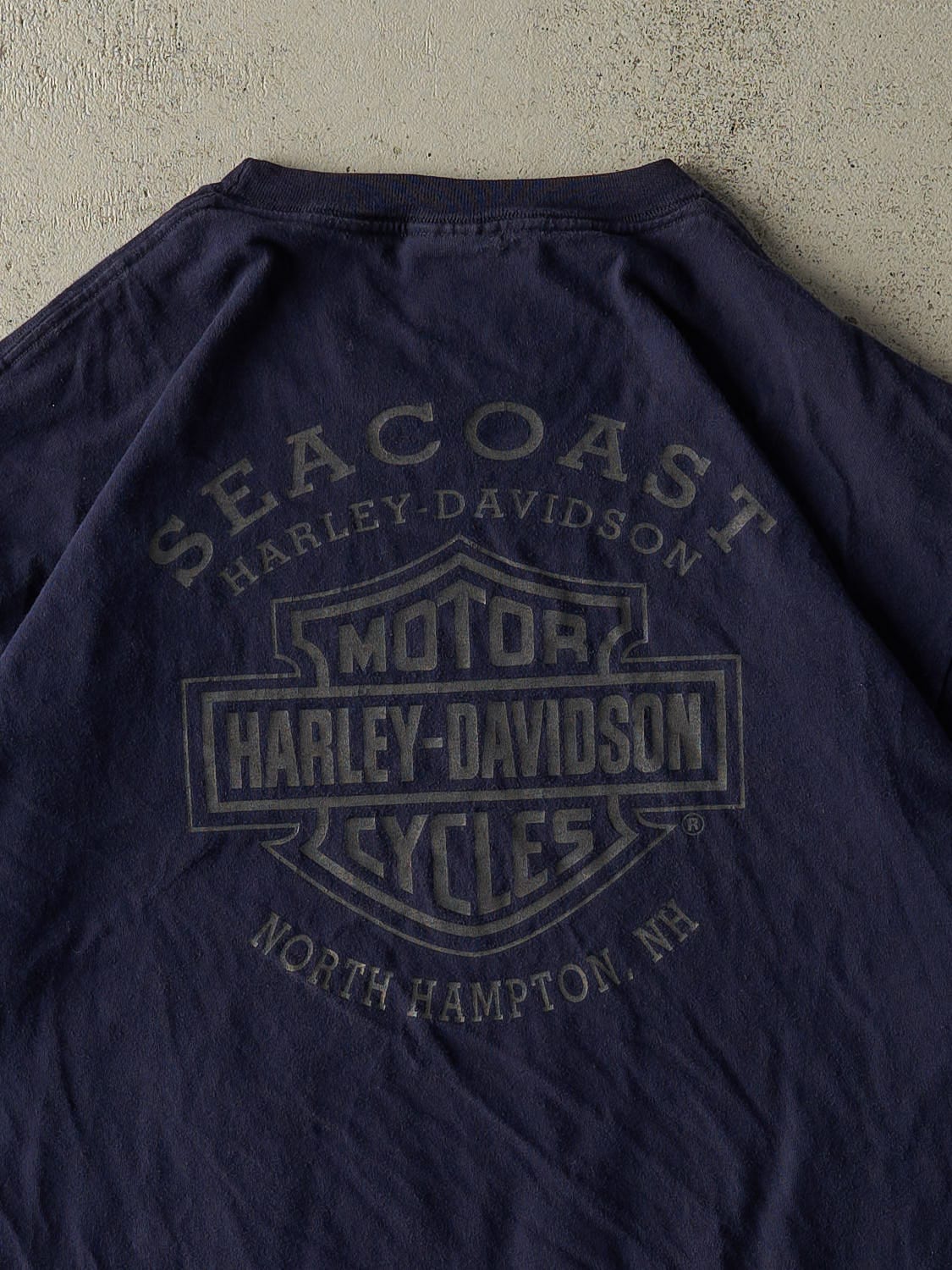 Vintage 03' Navy Blue Harley Davidson North Hampton Tee (L/XL)