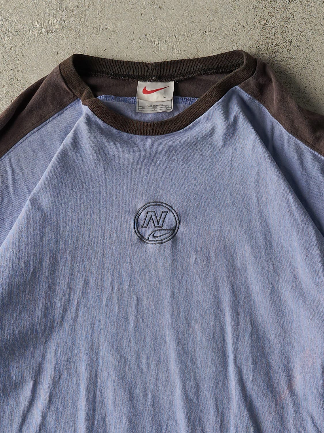 Vintage 90s Baby Blue Nike Embroidered Tee (L/XL)