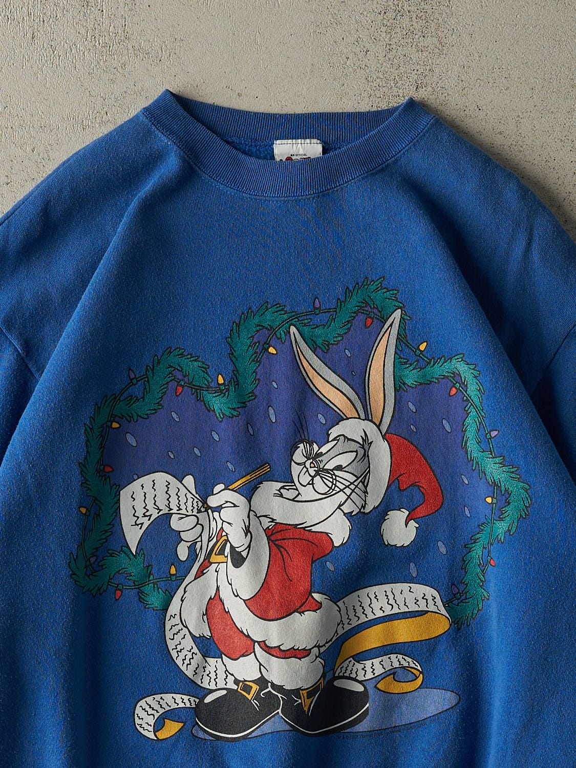 Vintage 95' Blue Bugs Bunny Holiday Crewneck (L/XL)