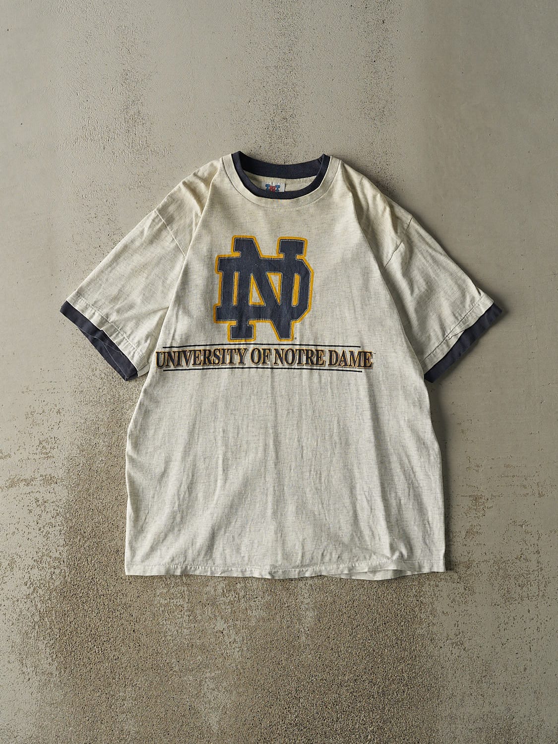Vintage 90s Heather Grey University of Notre Dame Tee (L/XL)