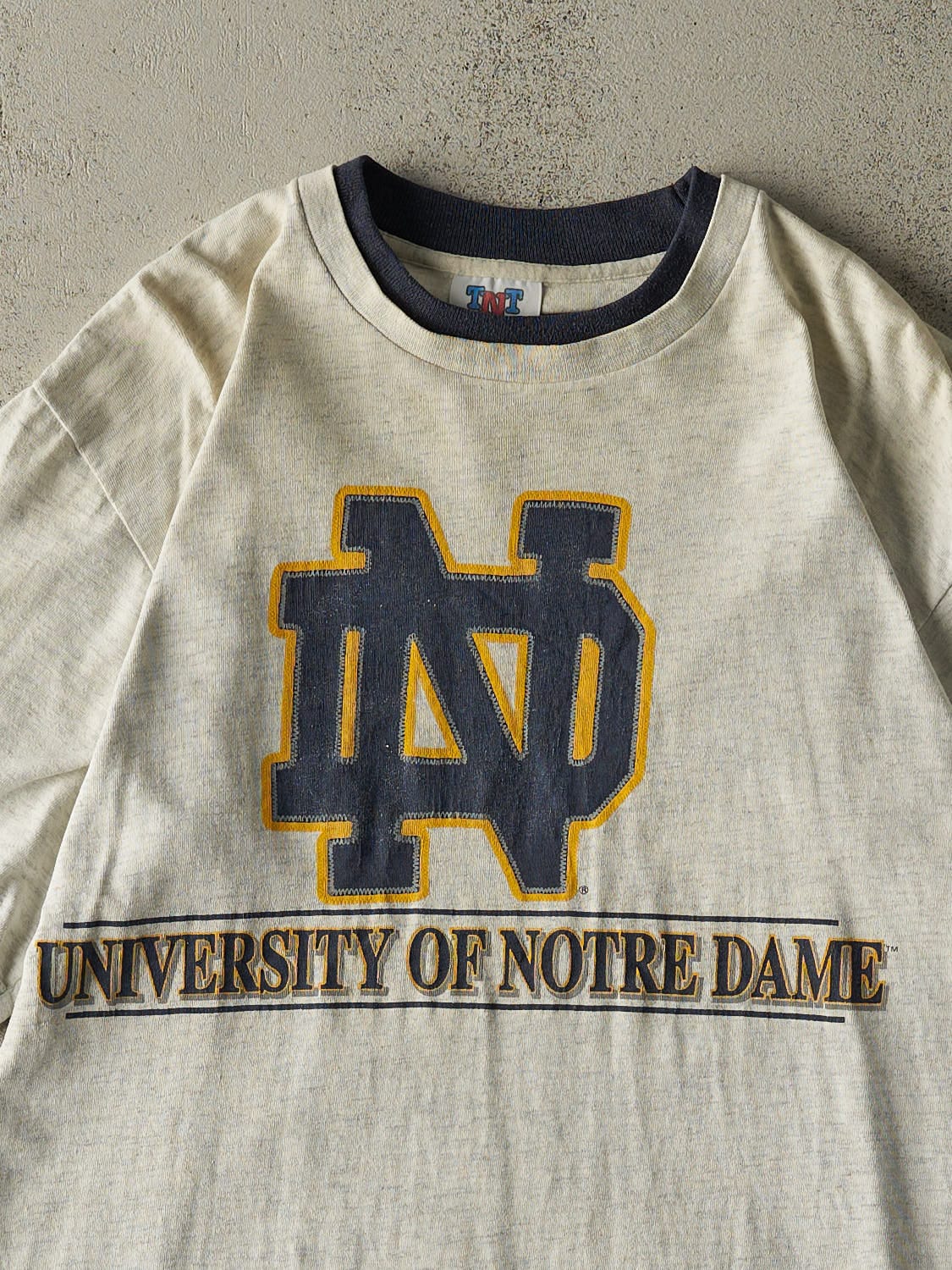 Vintage 90s Heather Grey University of Notre Dame Tee (L/XL)