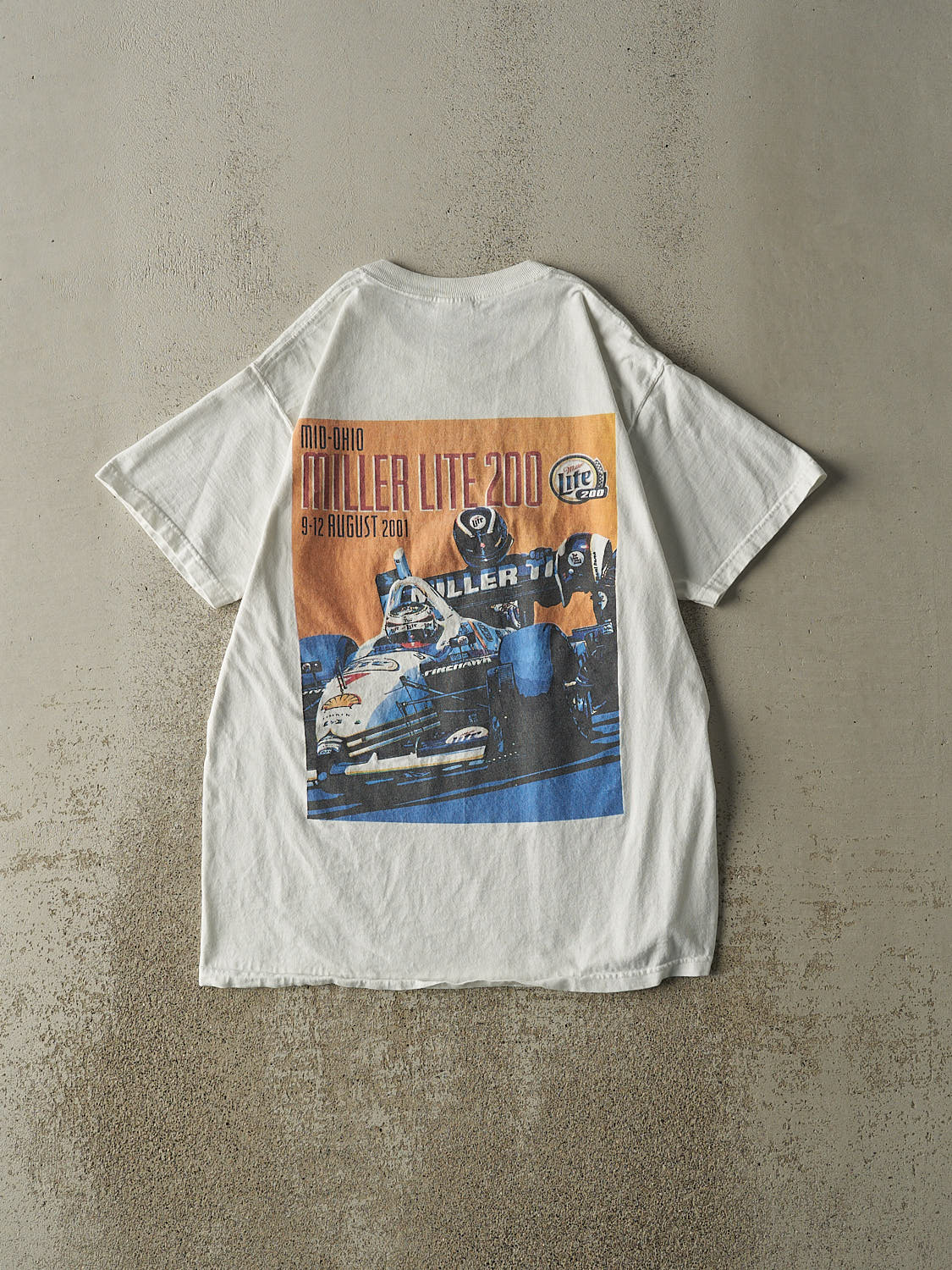Vintage 01' White Miller Lite Racing Tee (M/L)