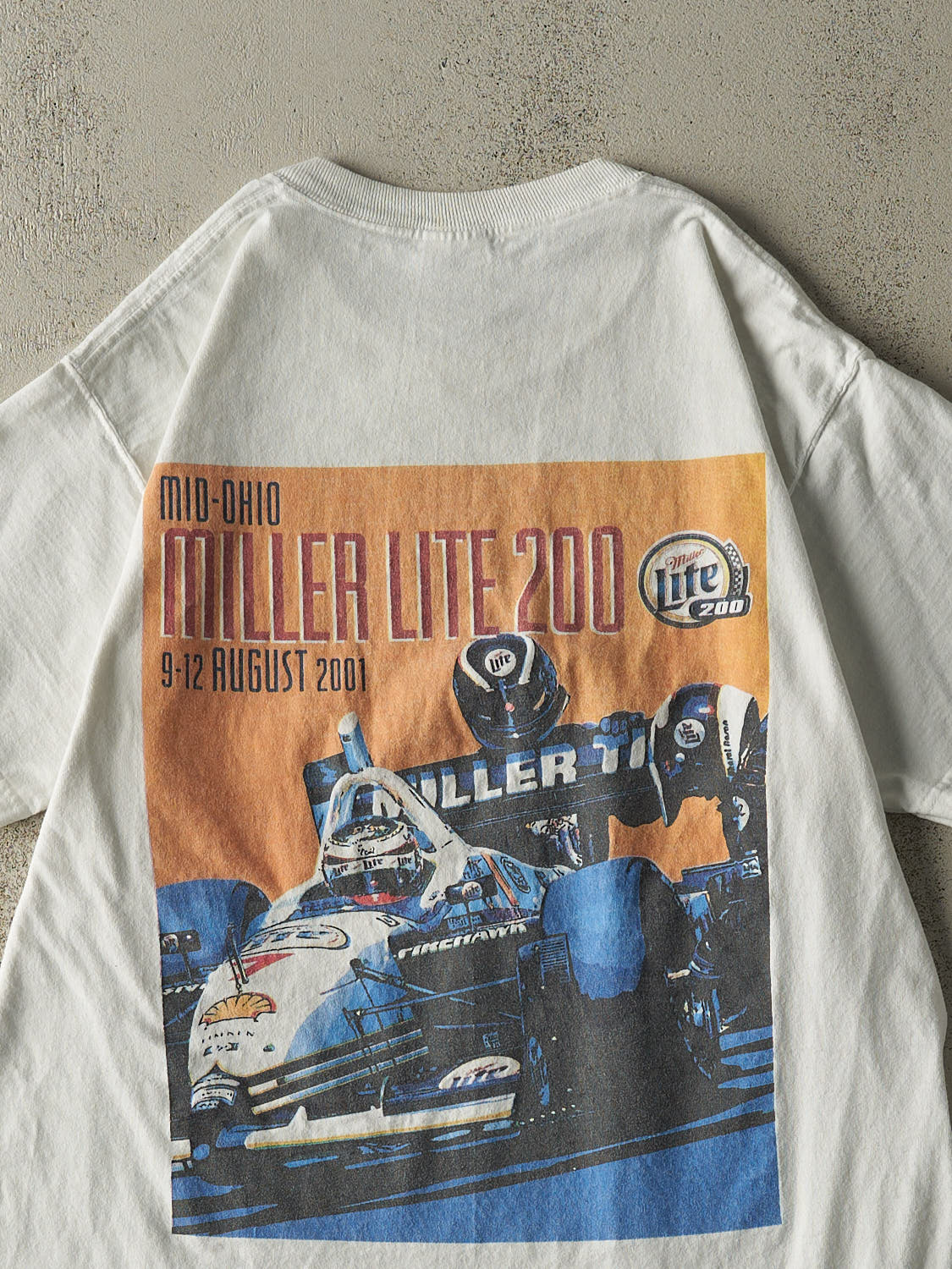Vintage 01' White Miller Lite Racing Tee (M/L)