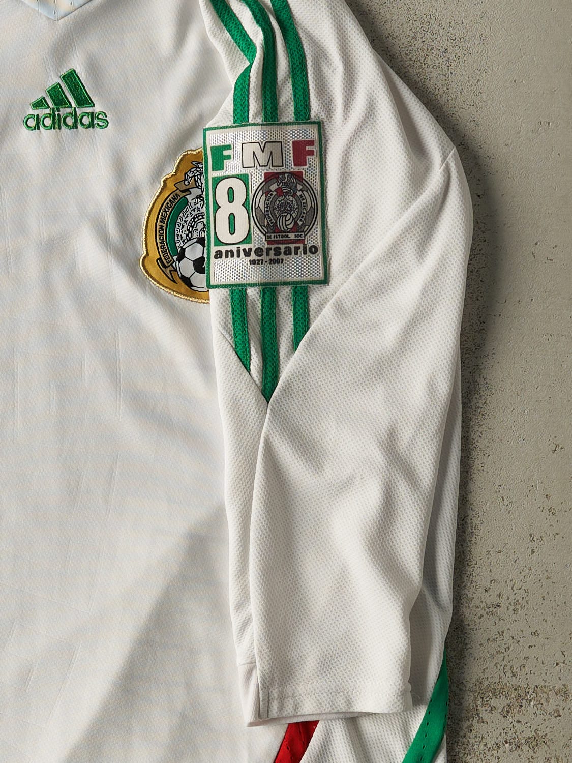 Vintage 07' White Adidas Mexico Soccer Jersey (M)