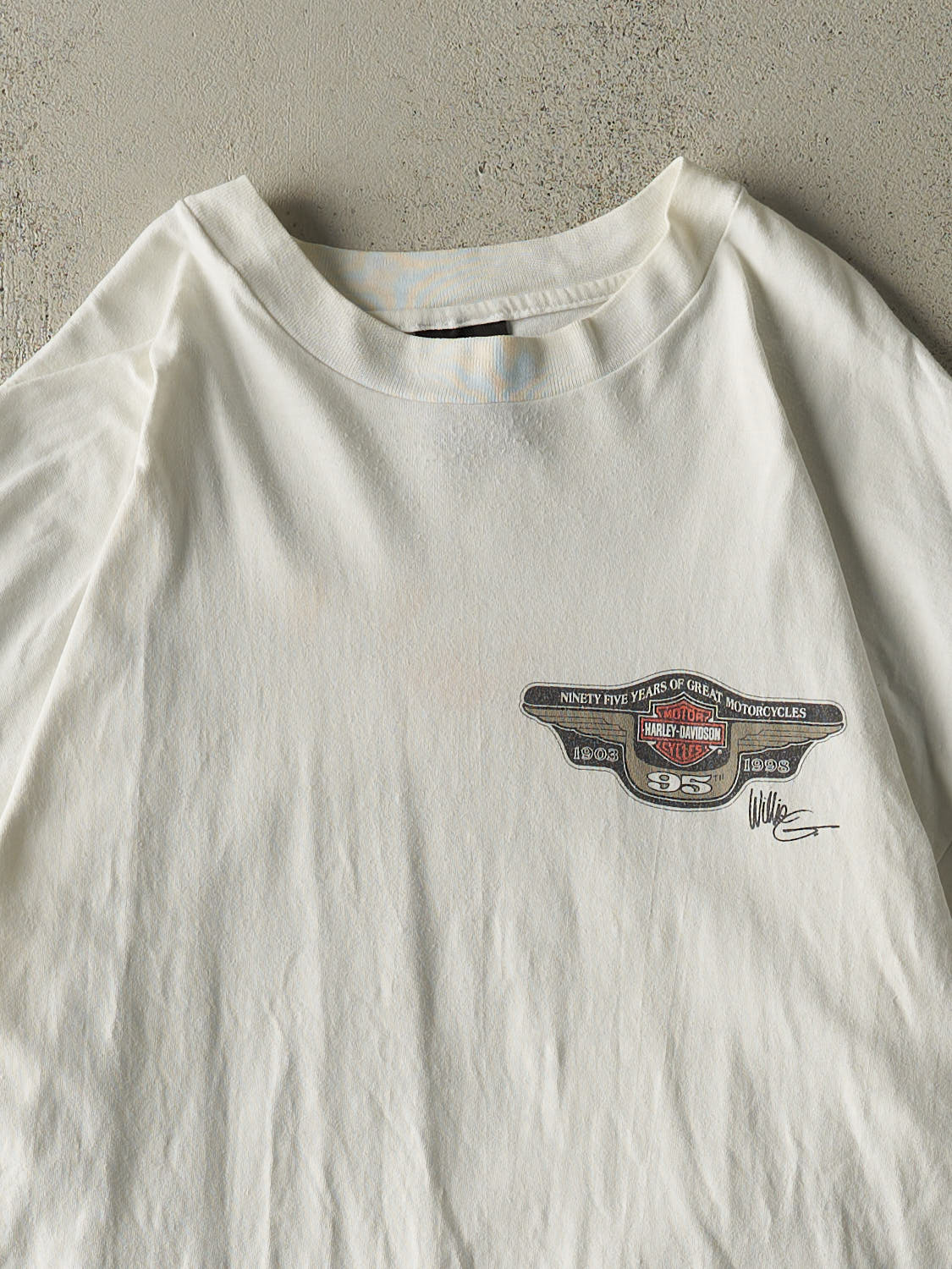 Vintage 98' White Harley Davidson 95th Anniversary Tee (XL/XXL)