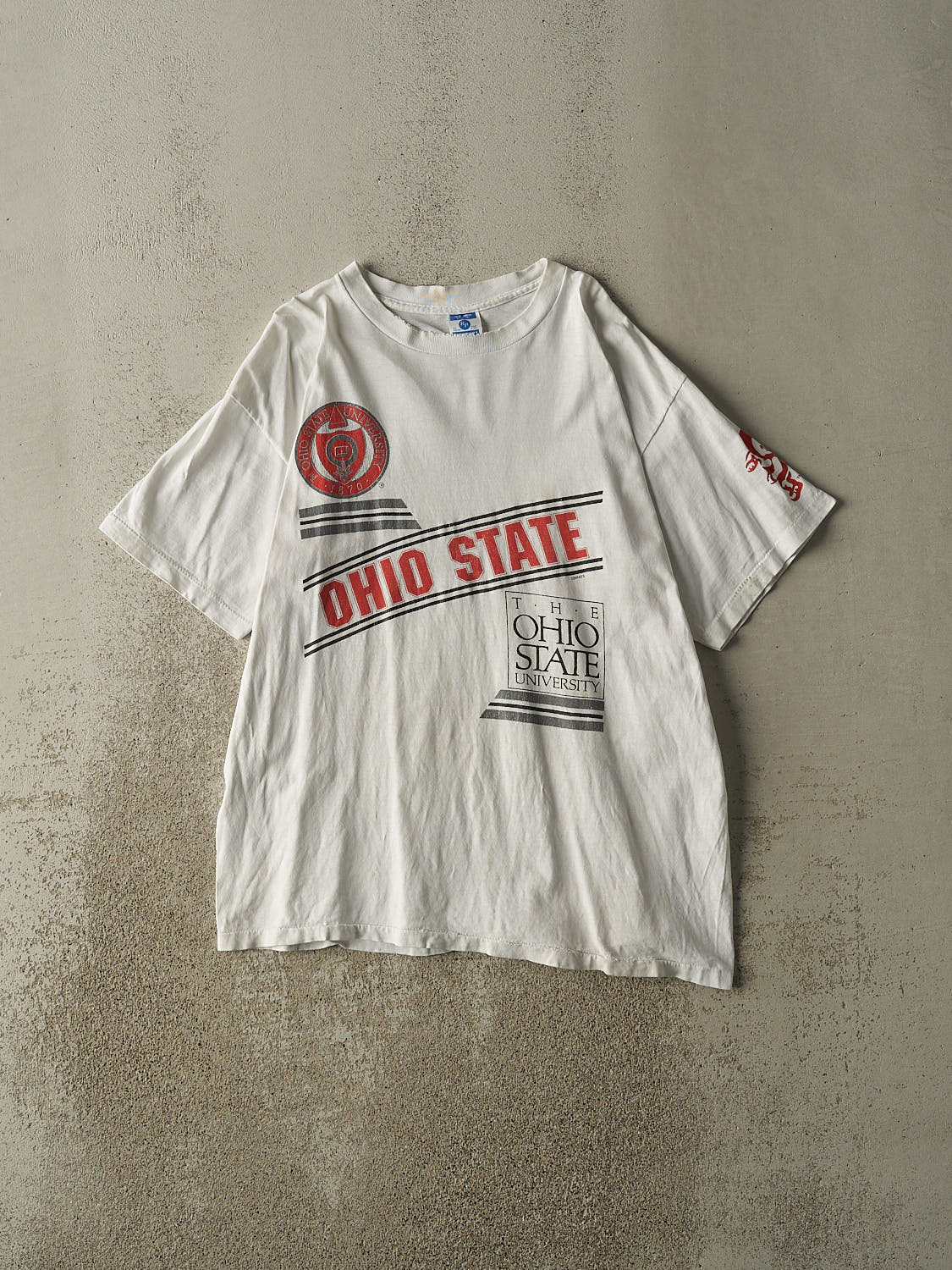 Vintage 90s White Ohio State Buckeyes Tee (L/XL)