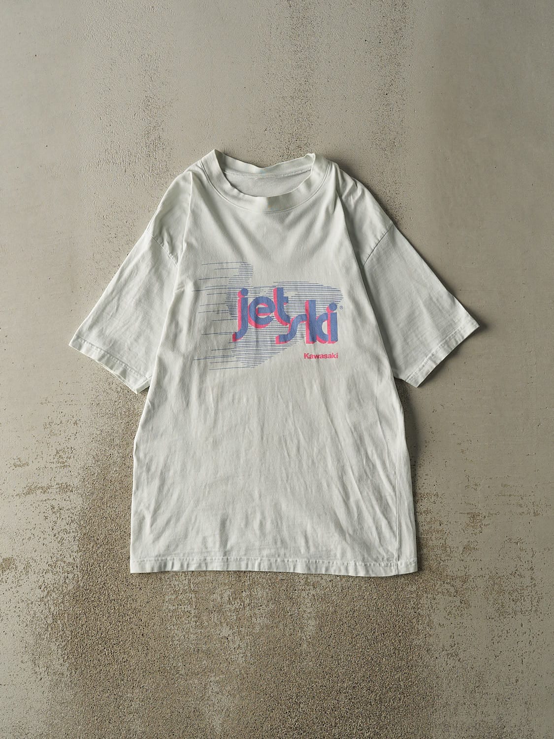 Vintage 80s White Kawasaki Jet Ski Tee (M/L)