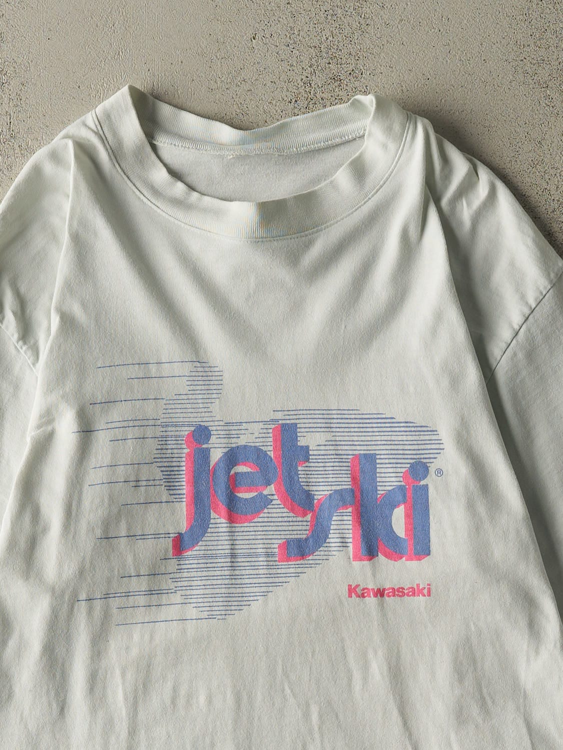 Vintage 80s White Kawasaki Jet Ski Tee (M/L)