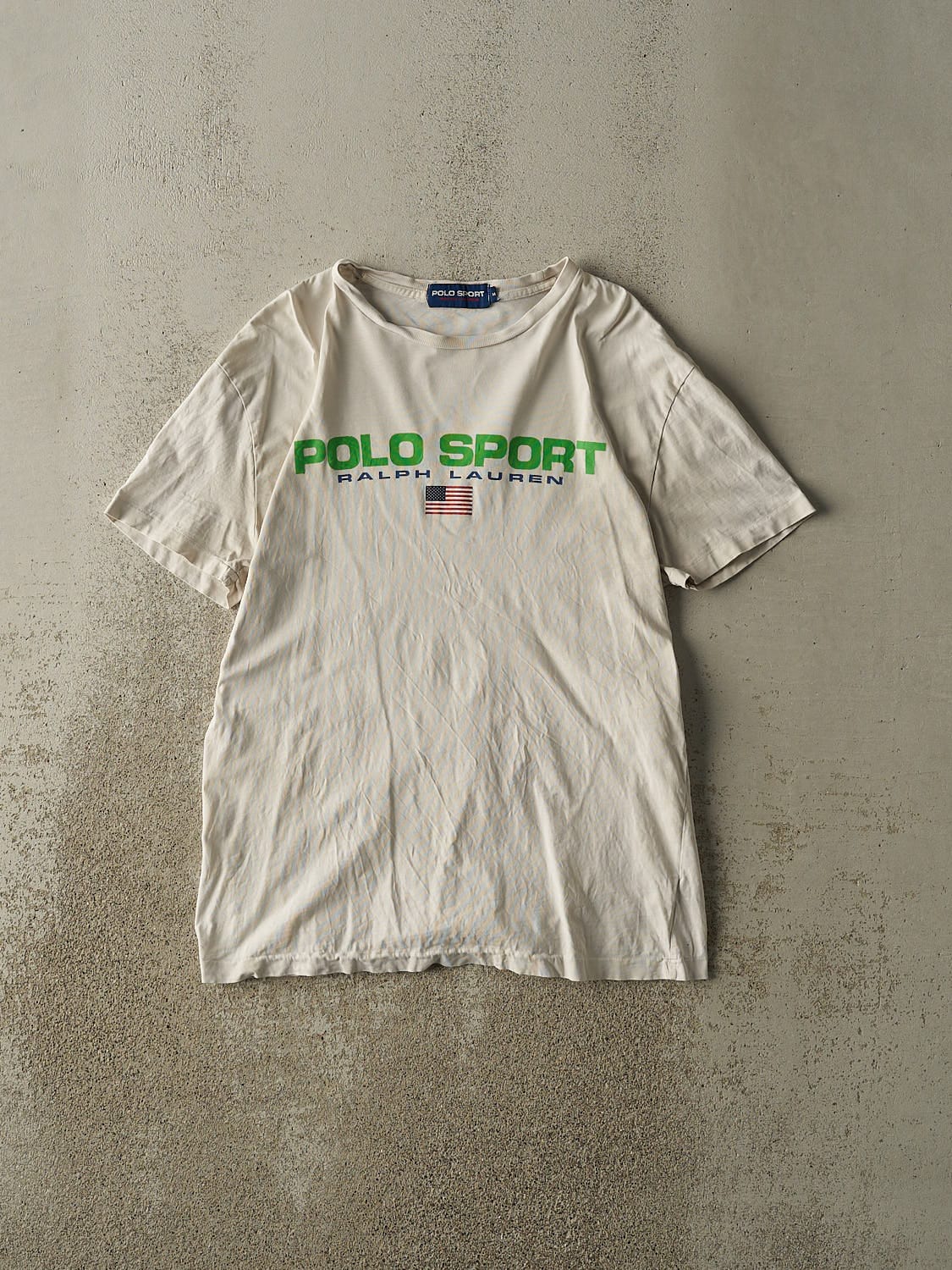 Vintage Y2K Beige Polo Sport Ralph Lauren Tee (M/L)