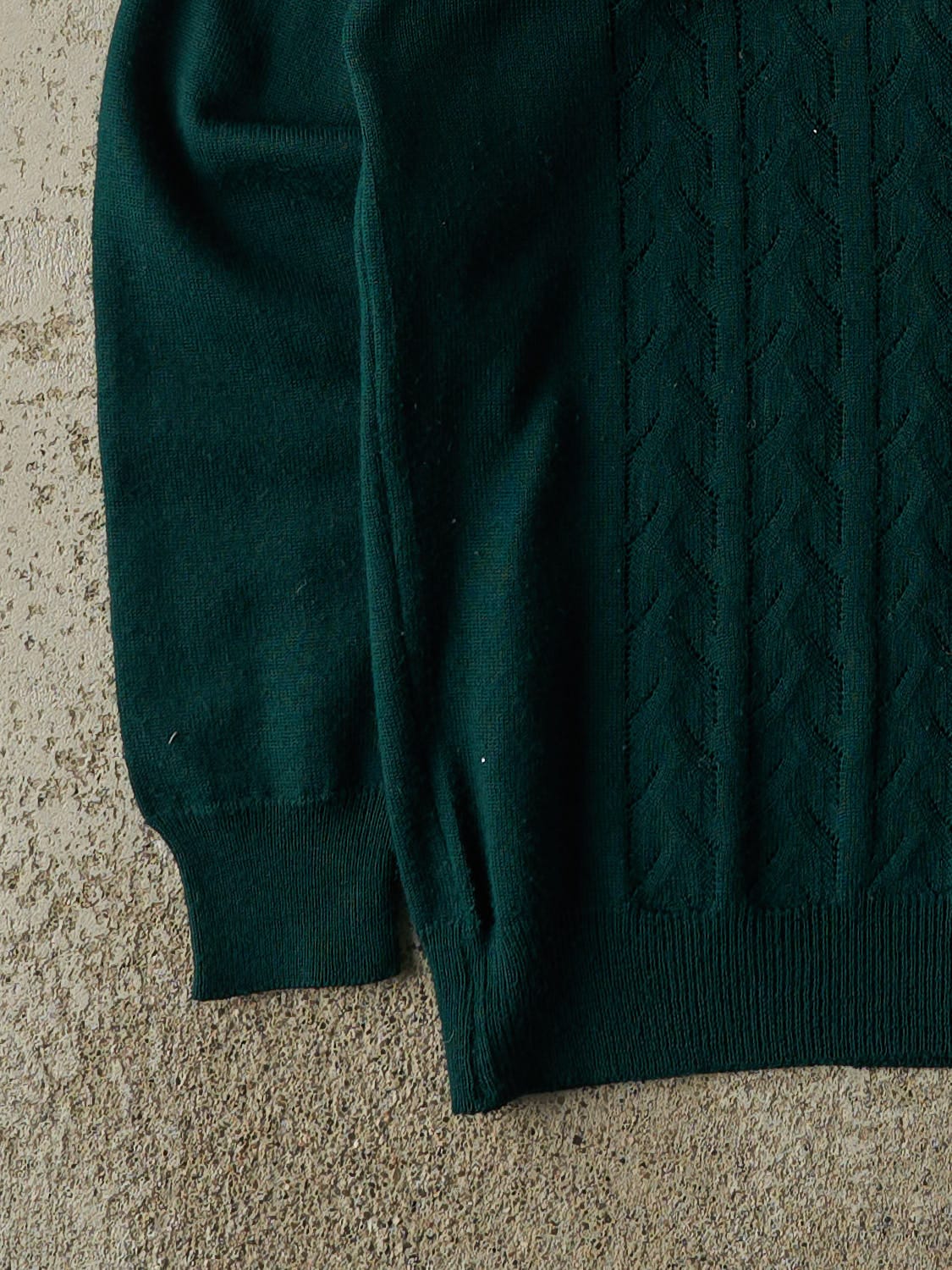 Vintage 70s Forest Green Knit Cardigan (XS/S)