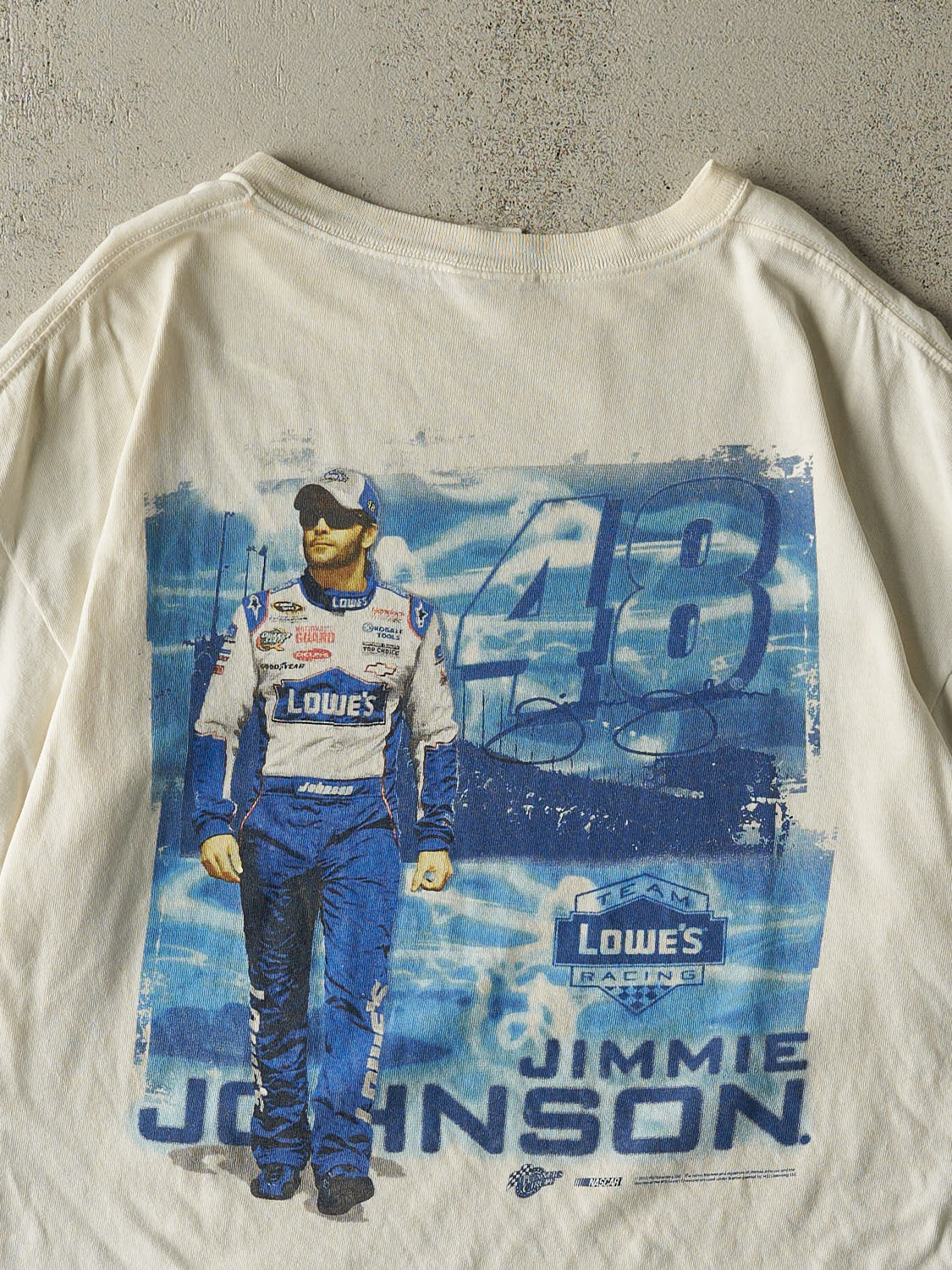 Vintage 10' White Jimmie Johnson Nascar Racing Tee (L/XL)