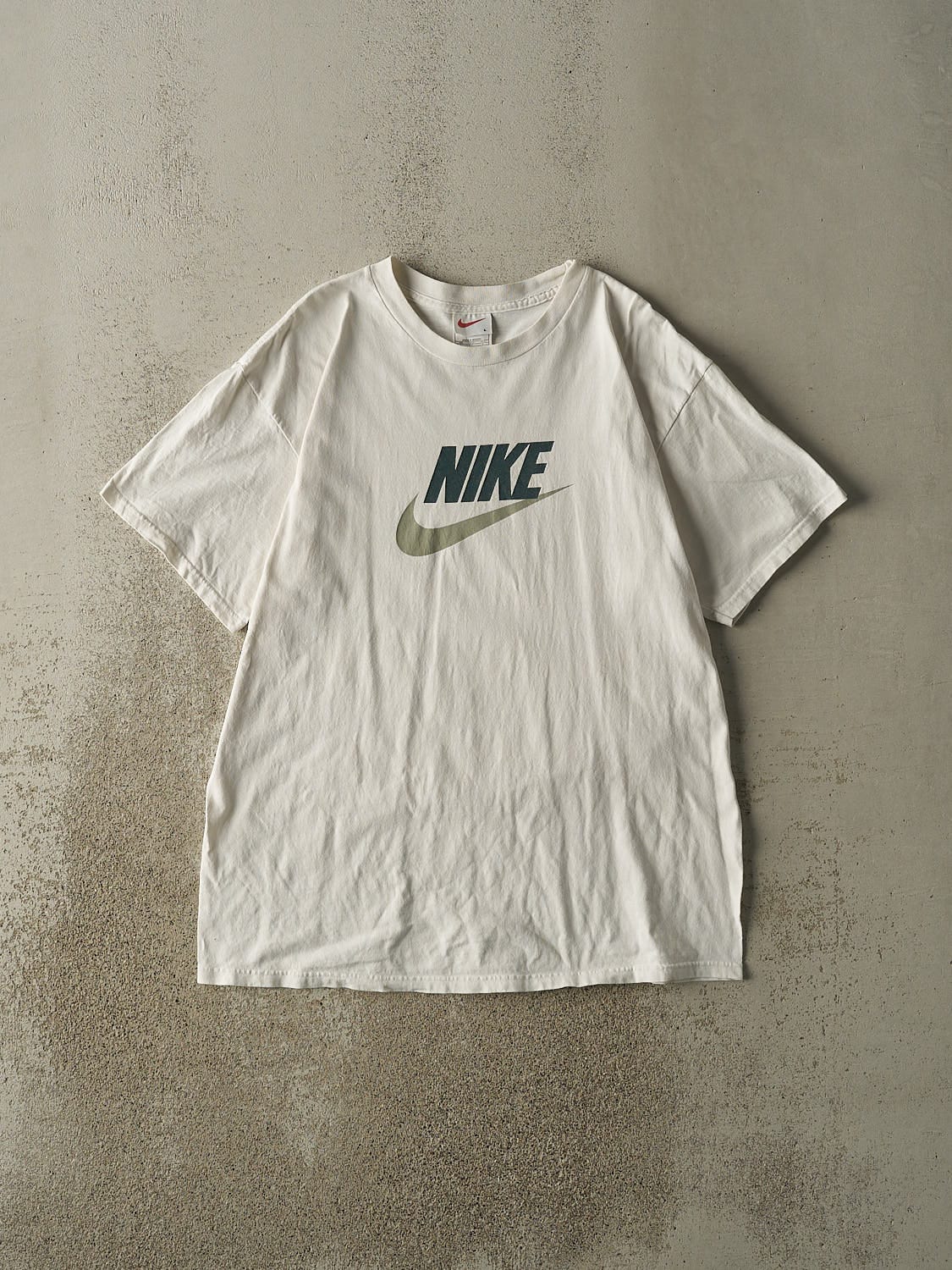 Vintage 90s White Nike Logo Tee (L/XL)